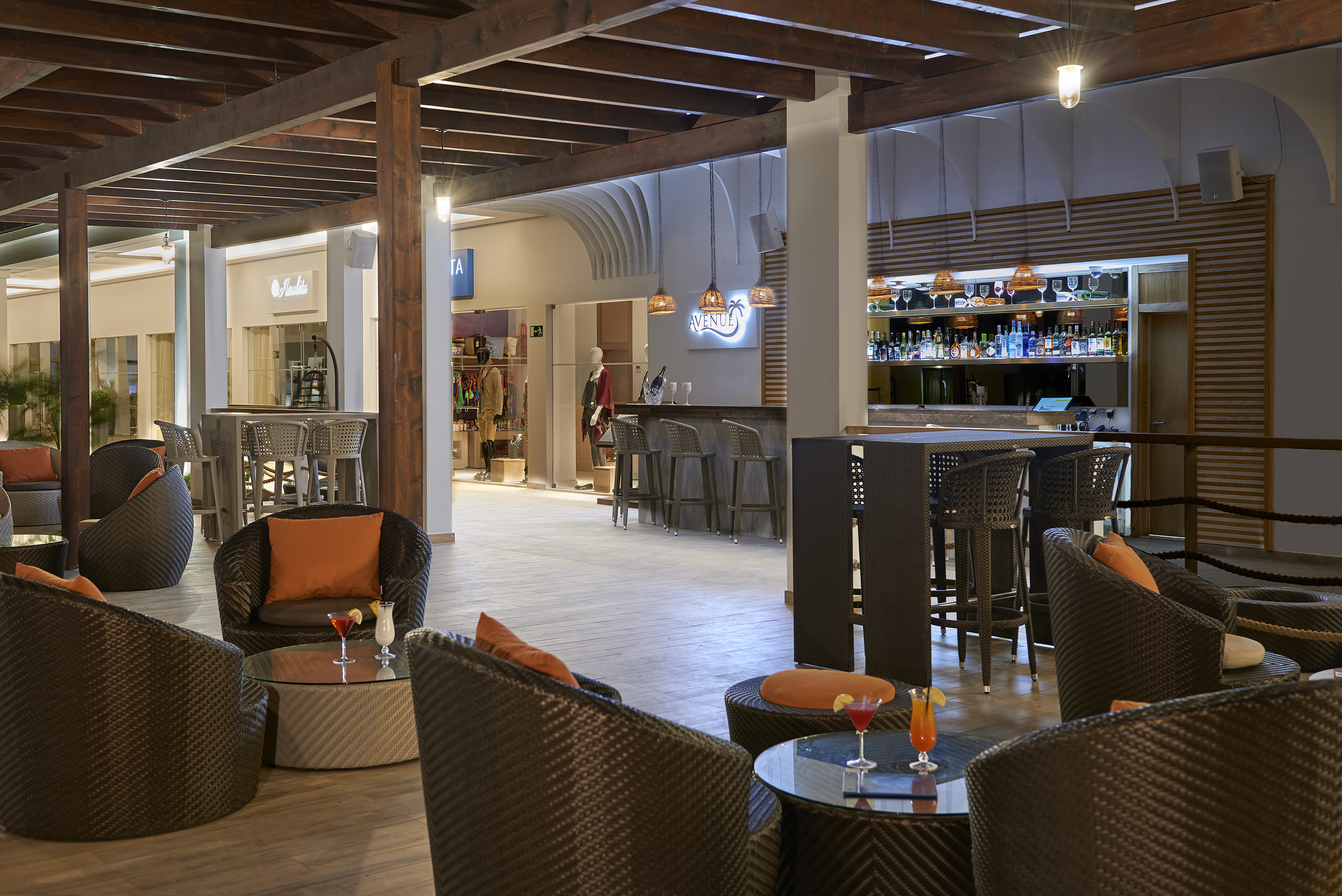 a room with chairs and tables