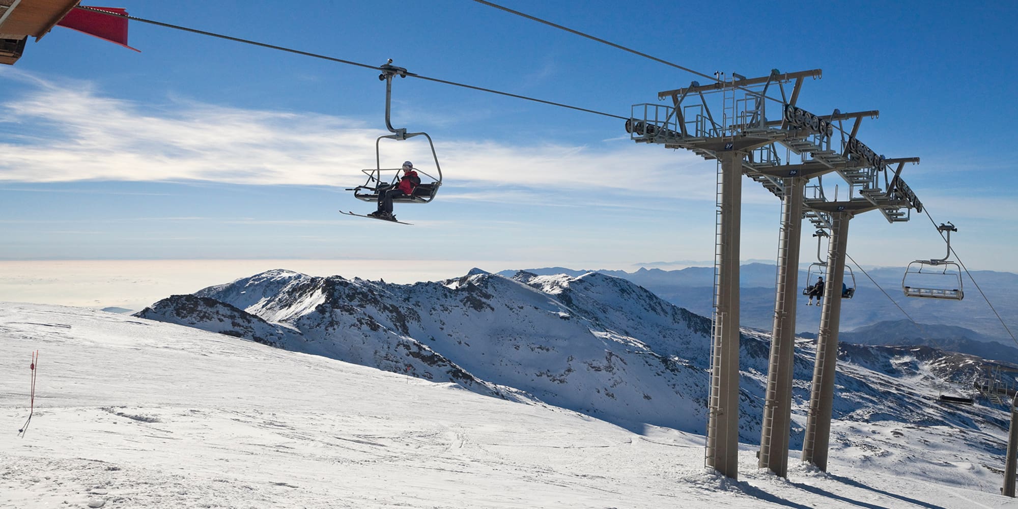 a person on a ski lift