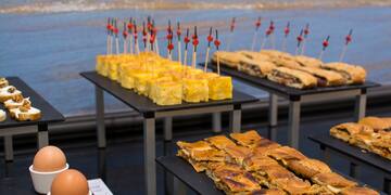 a table with food on it
