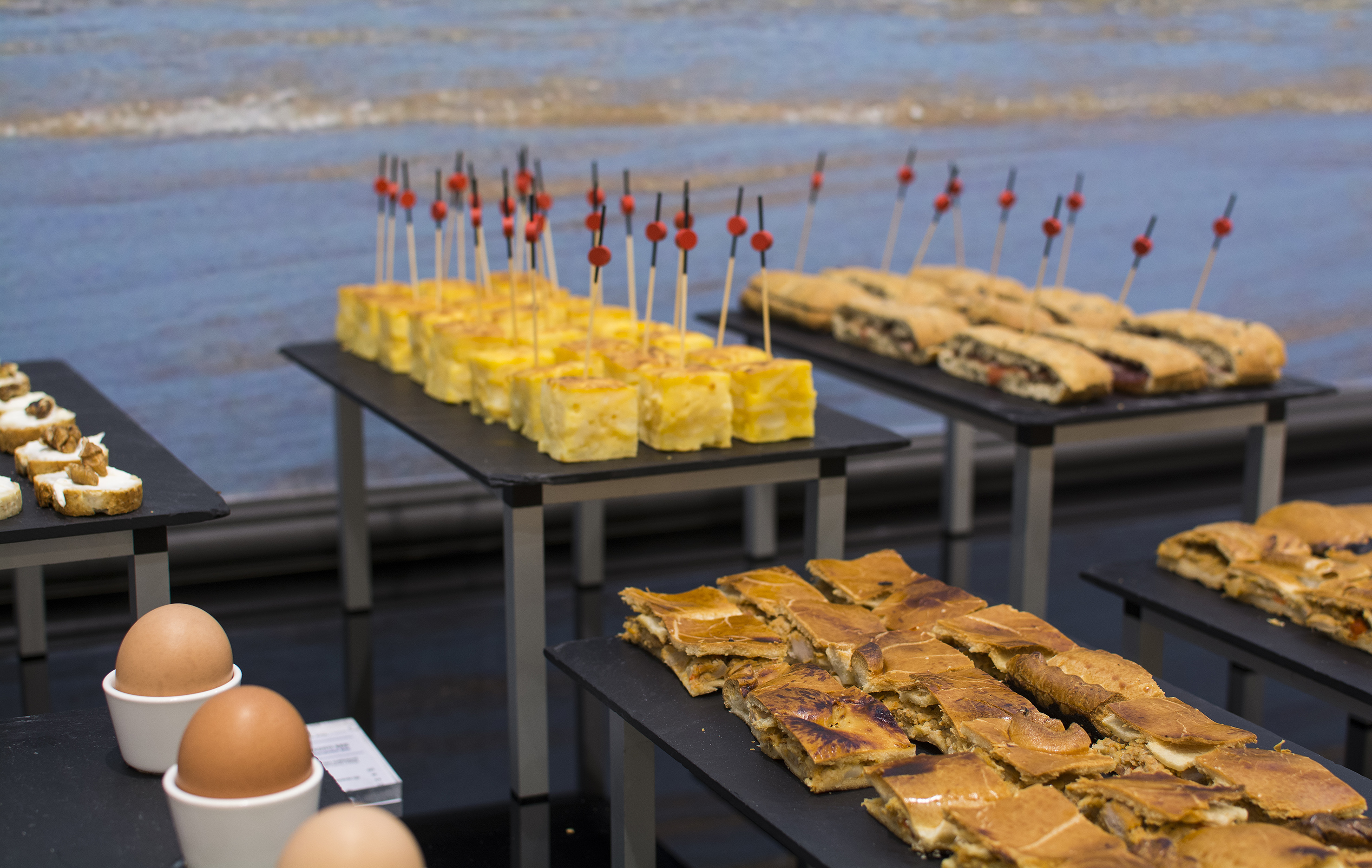 a table with food on it