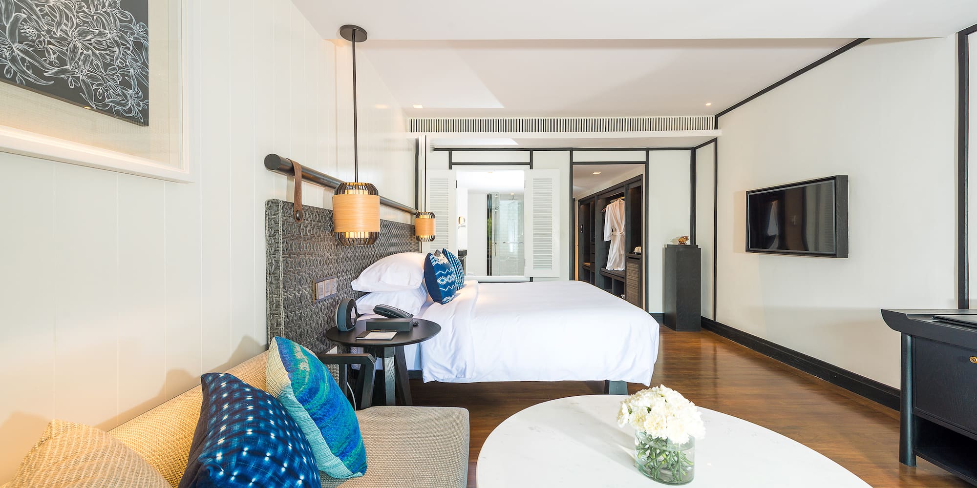 a room with a bed and a couch