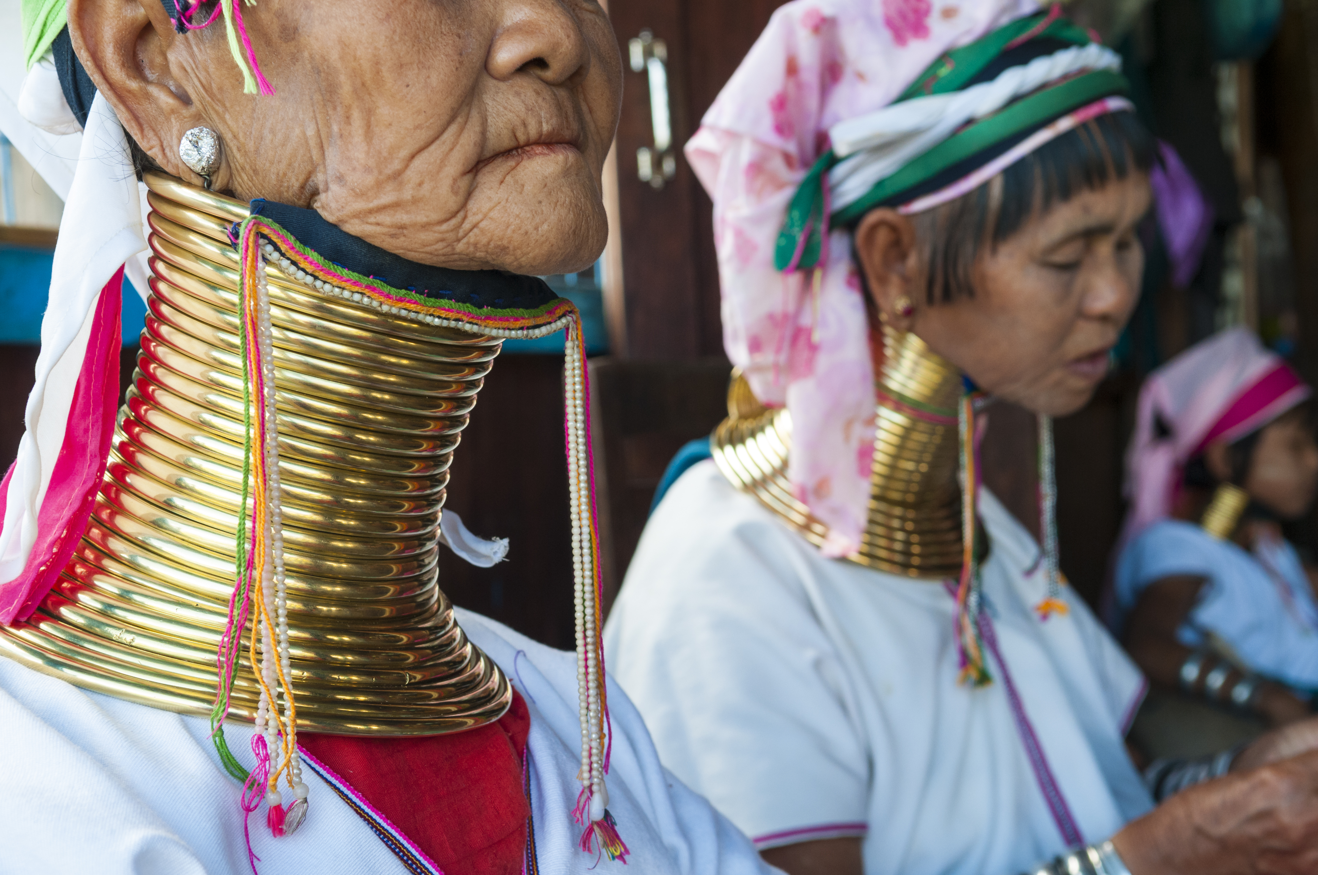a woman wearing a necklace