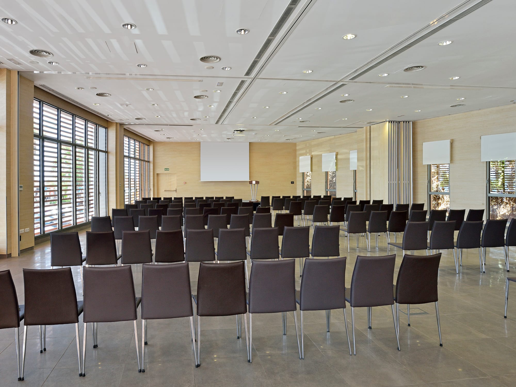 a room with many chairs