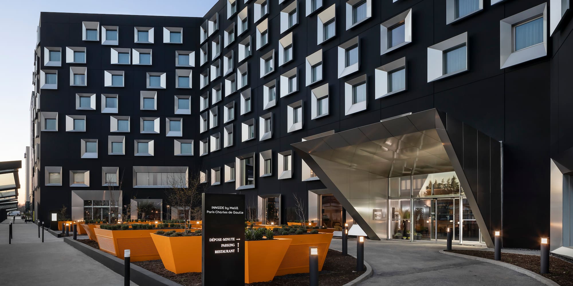 a building with many windows