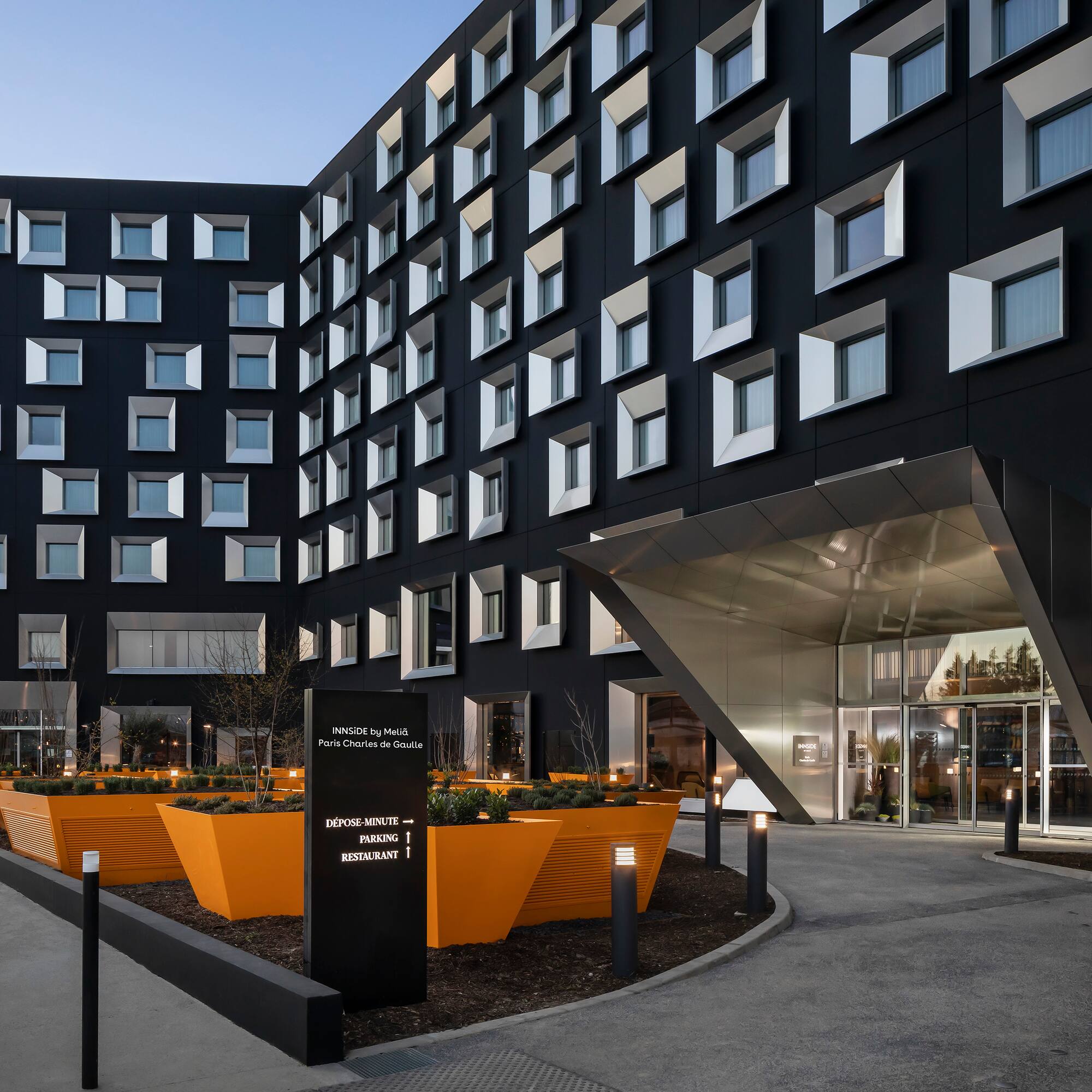 a building with many windows