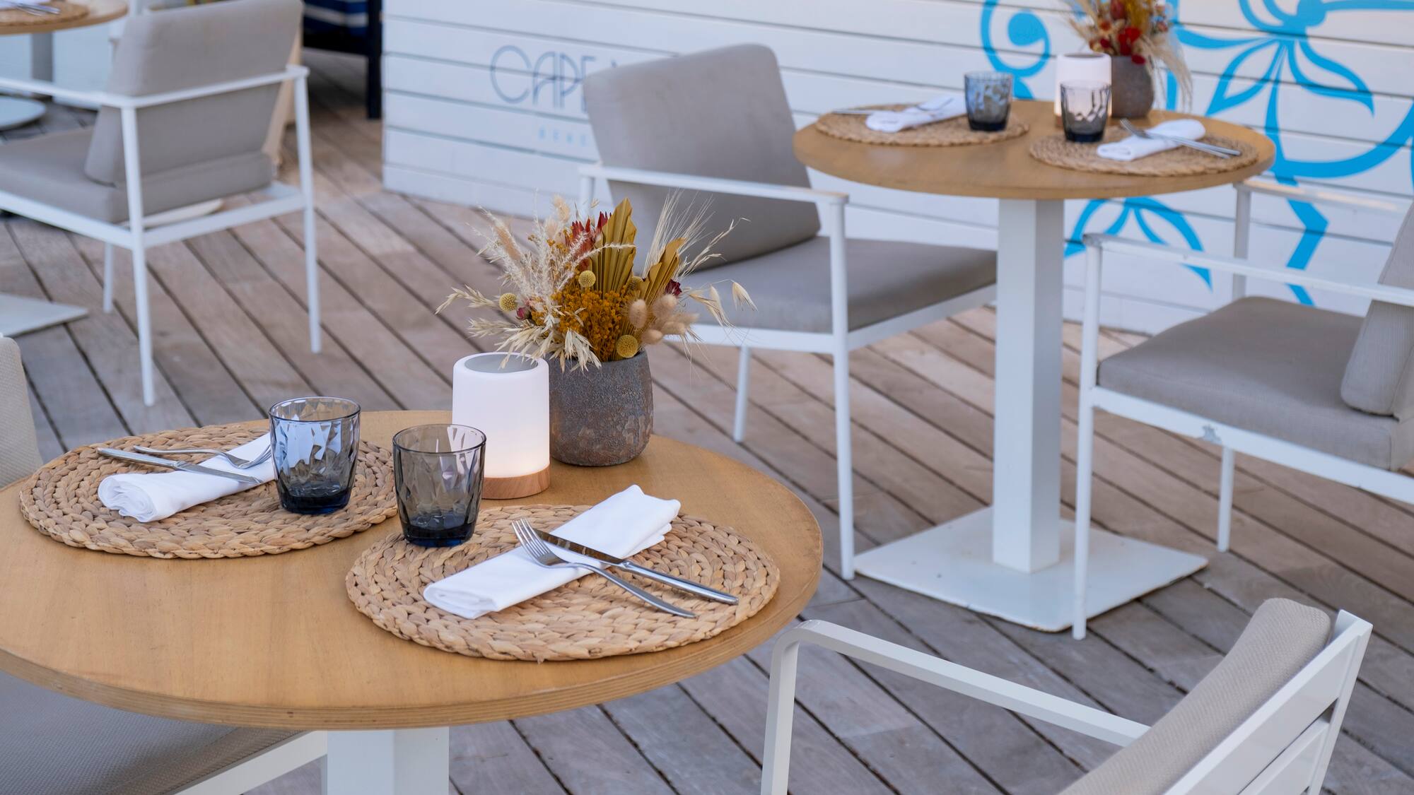 a table set up for a meal