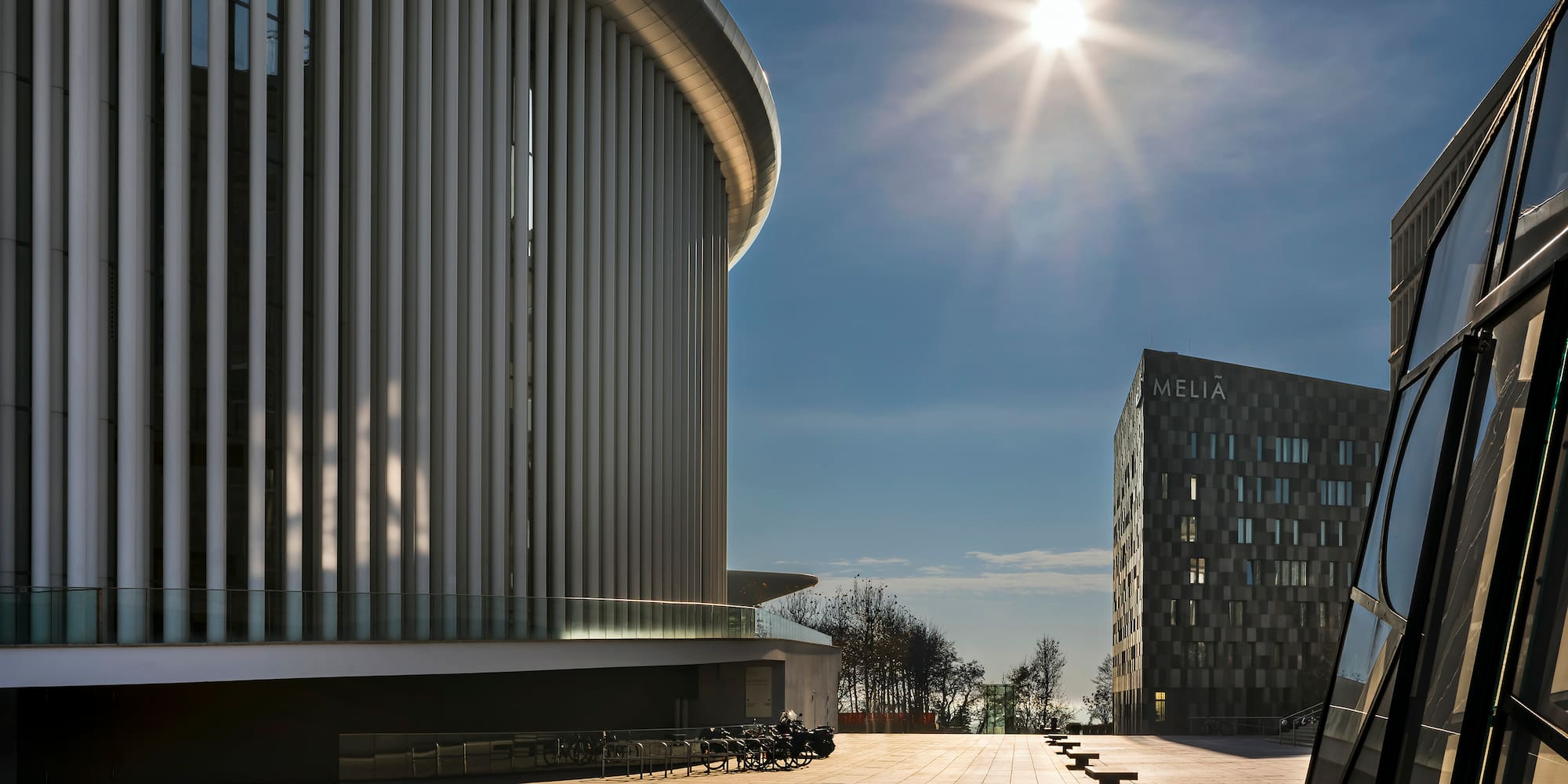 a building with a circular structure and a circular building with a circular structure