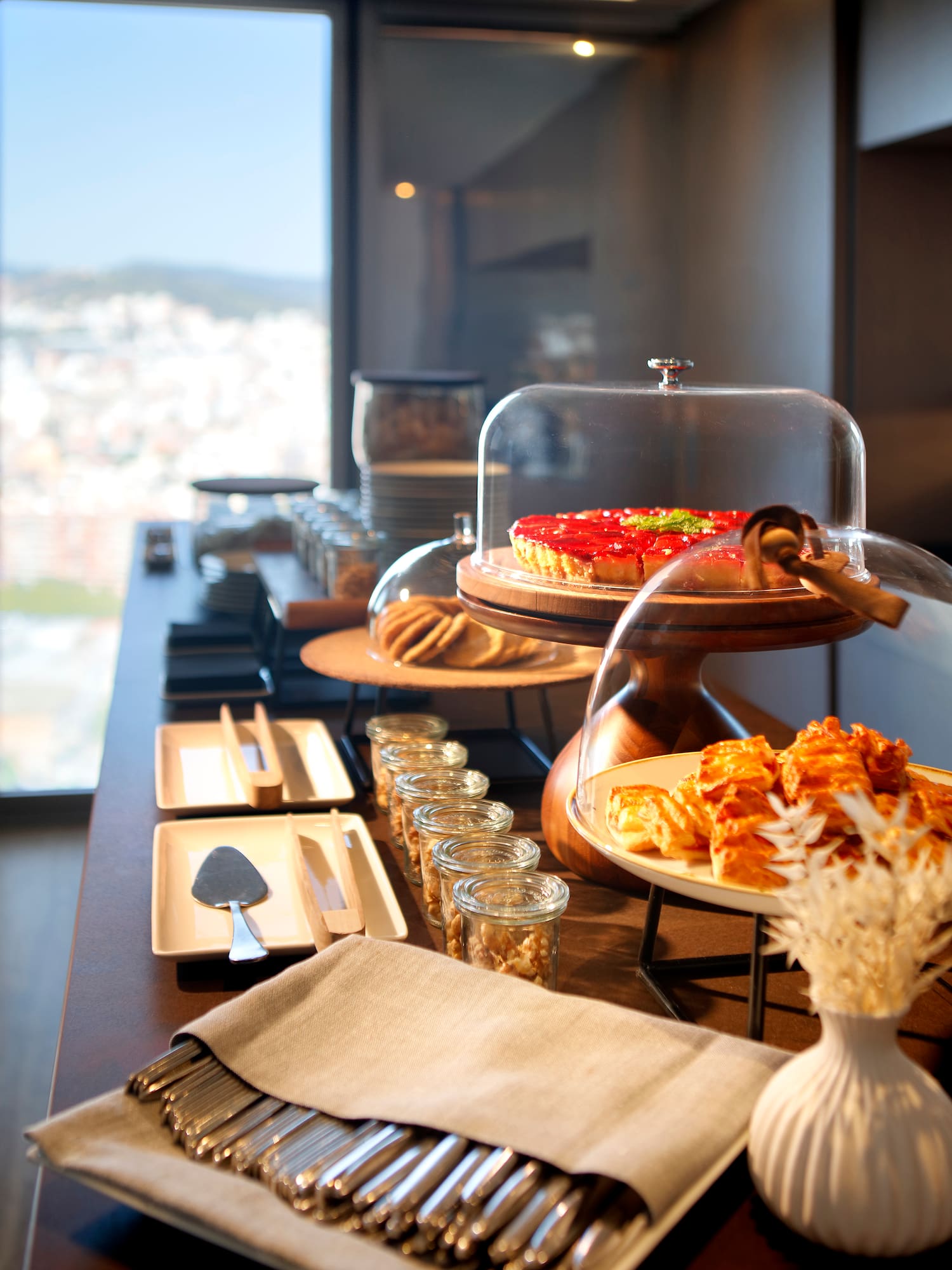 a table with food on it