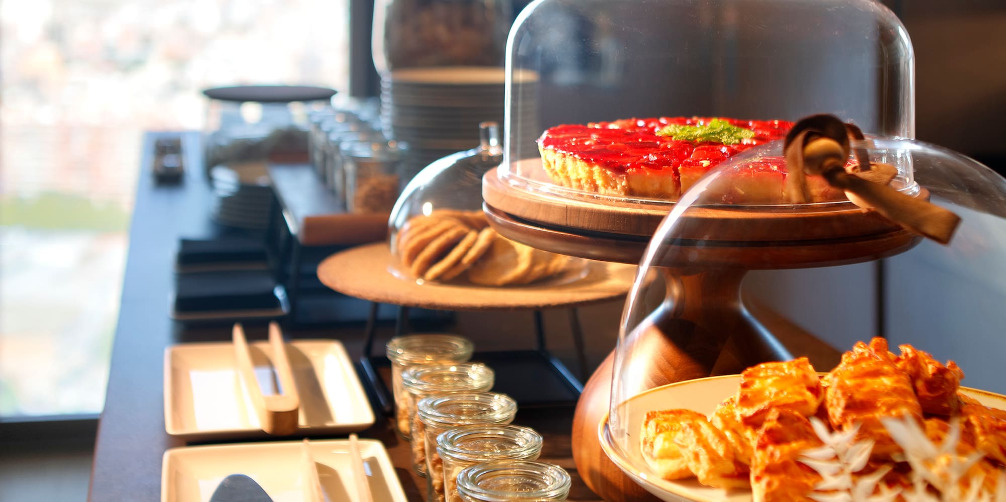 a table with food on it