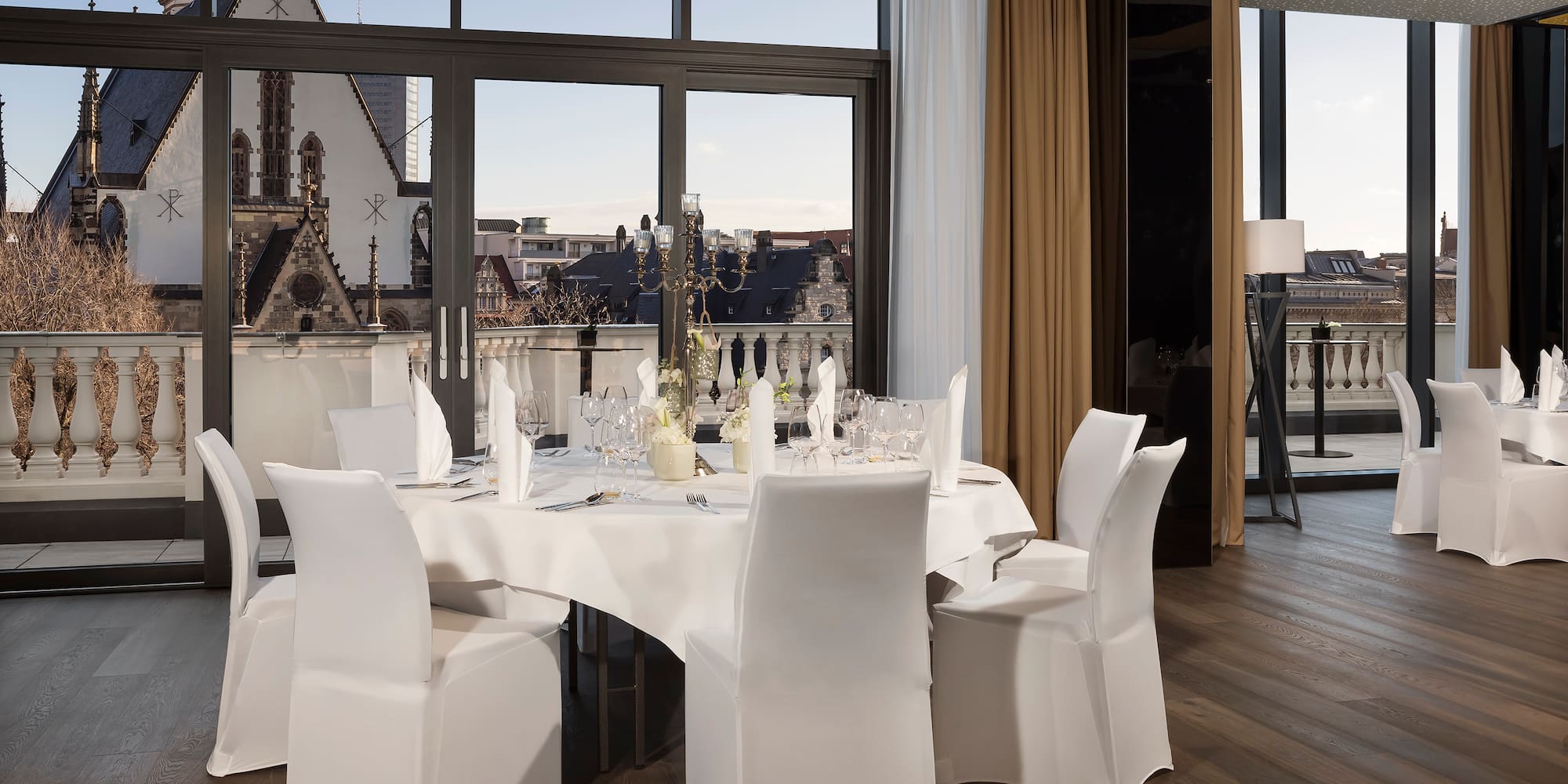 a table set up for a dinner party