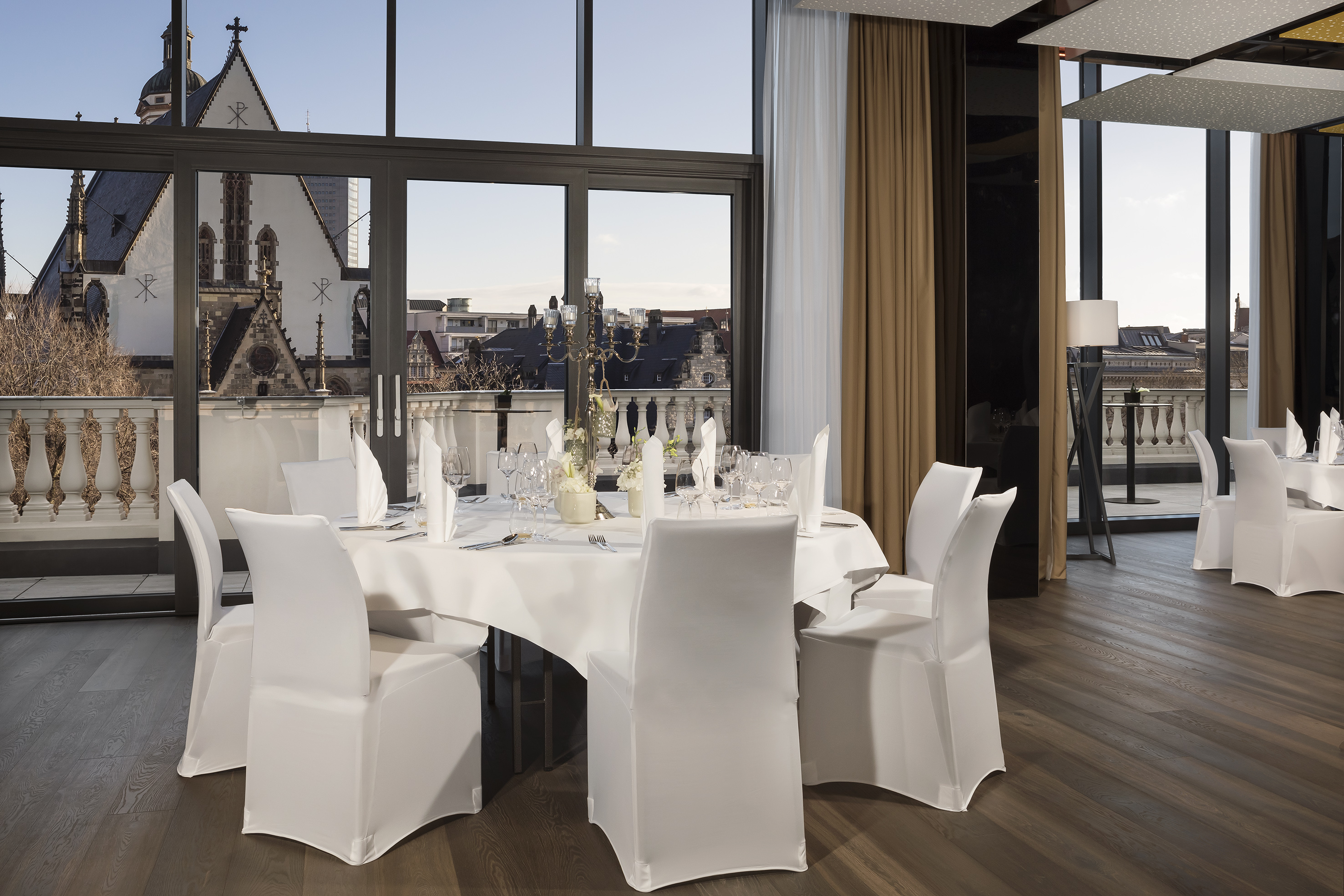 a table set up for a dinner party