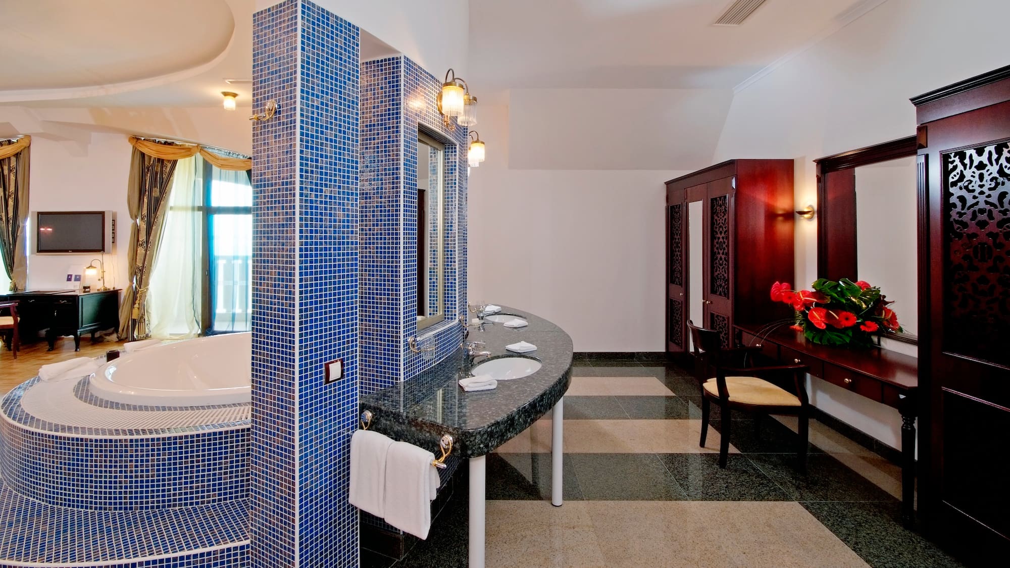 a bathroom with a sink and a tub