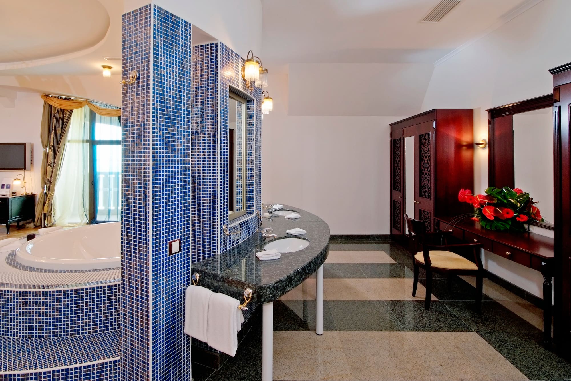 a bathroom with a sink and a tub