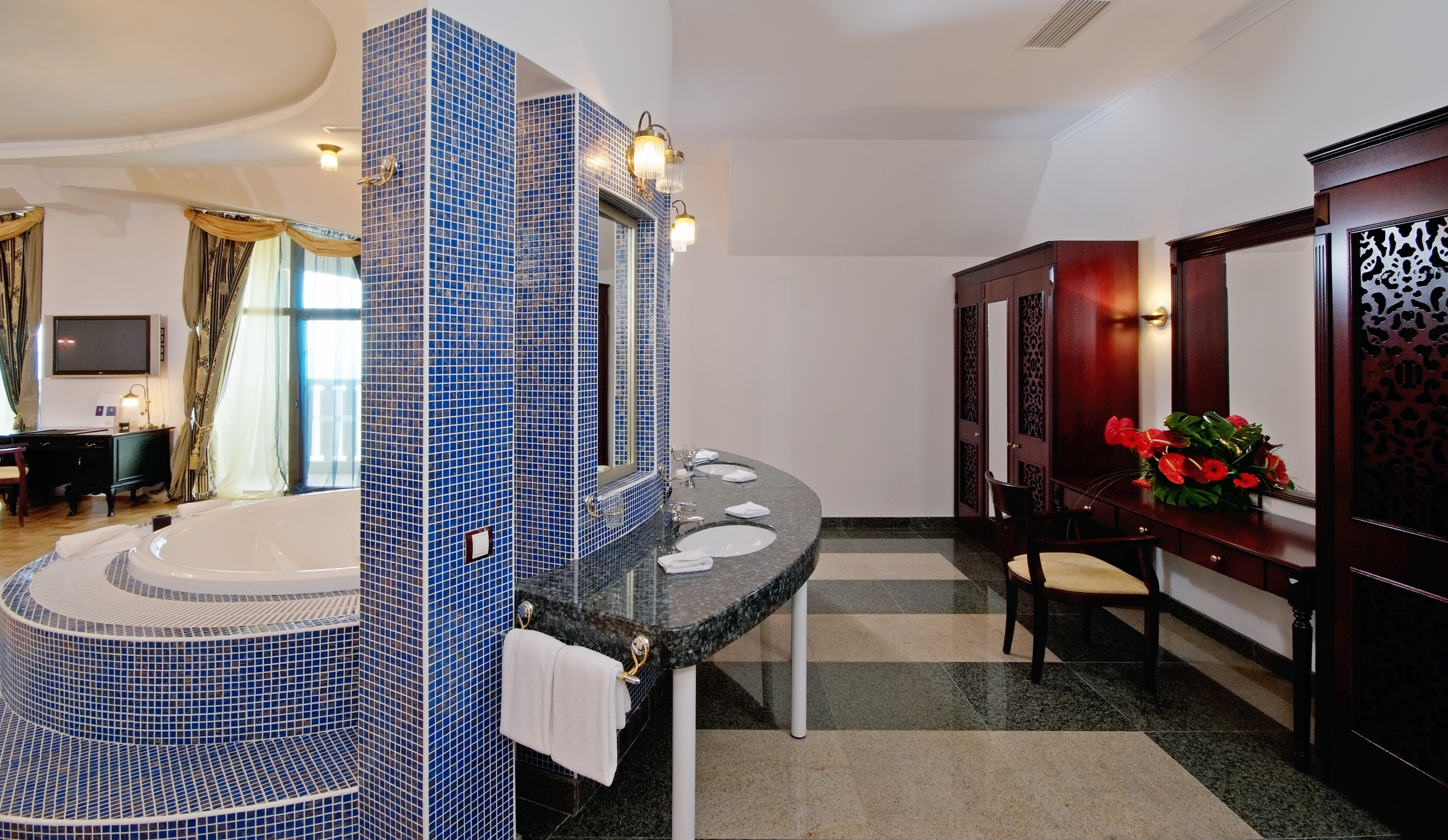 a bathroom with a sink and a tub
