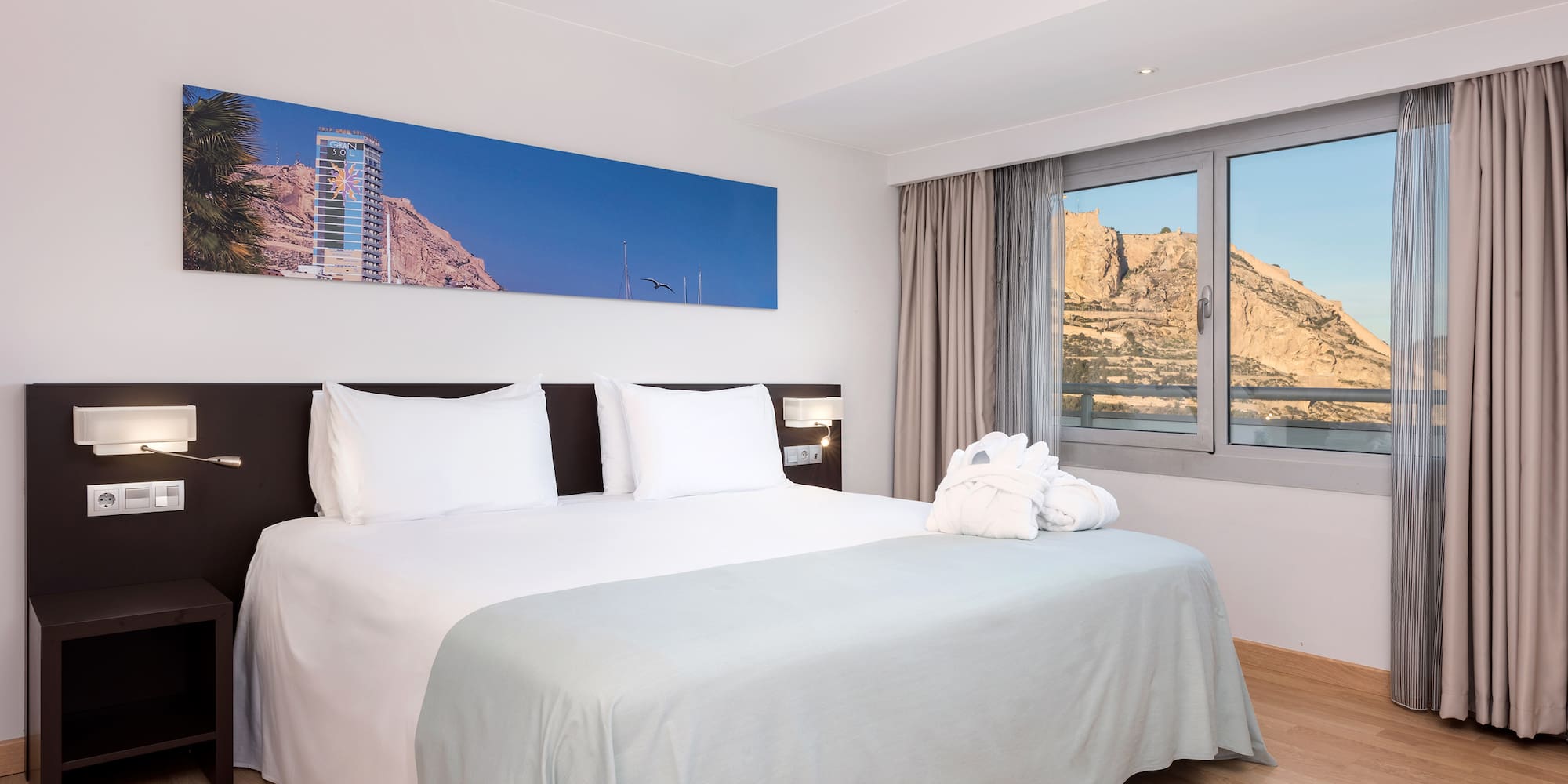 a bed with a towel on it