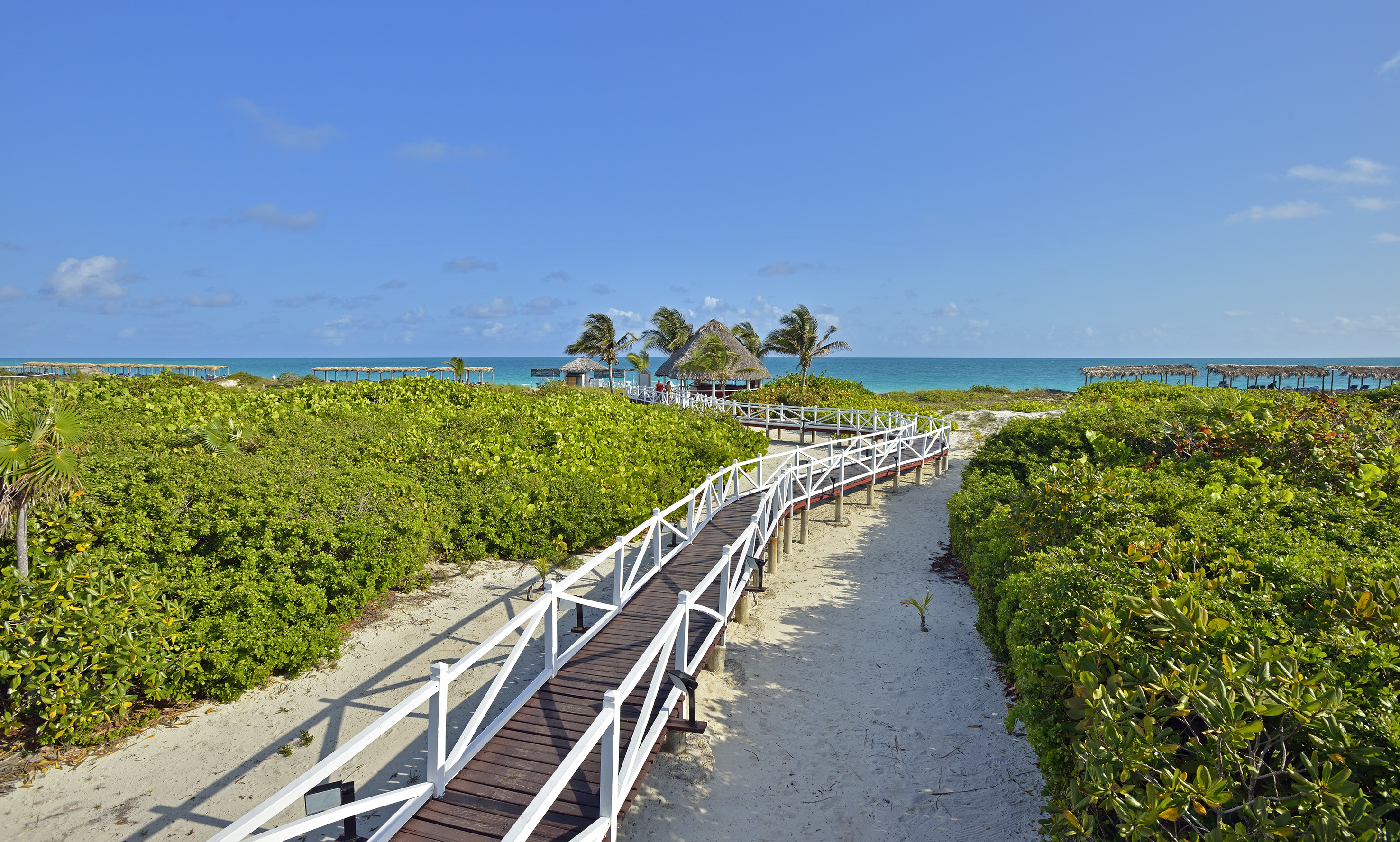 a walkway leading to a beach