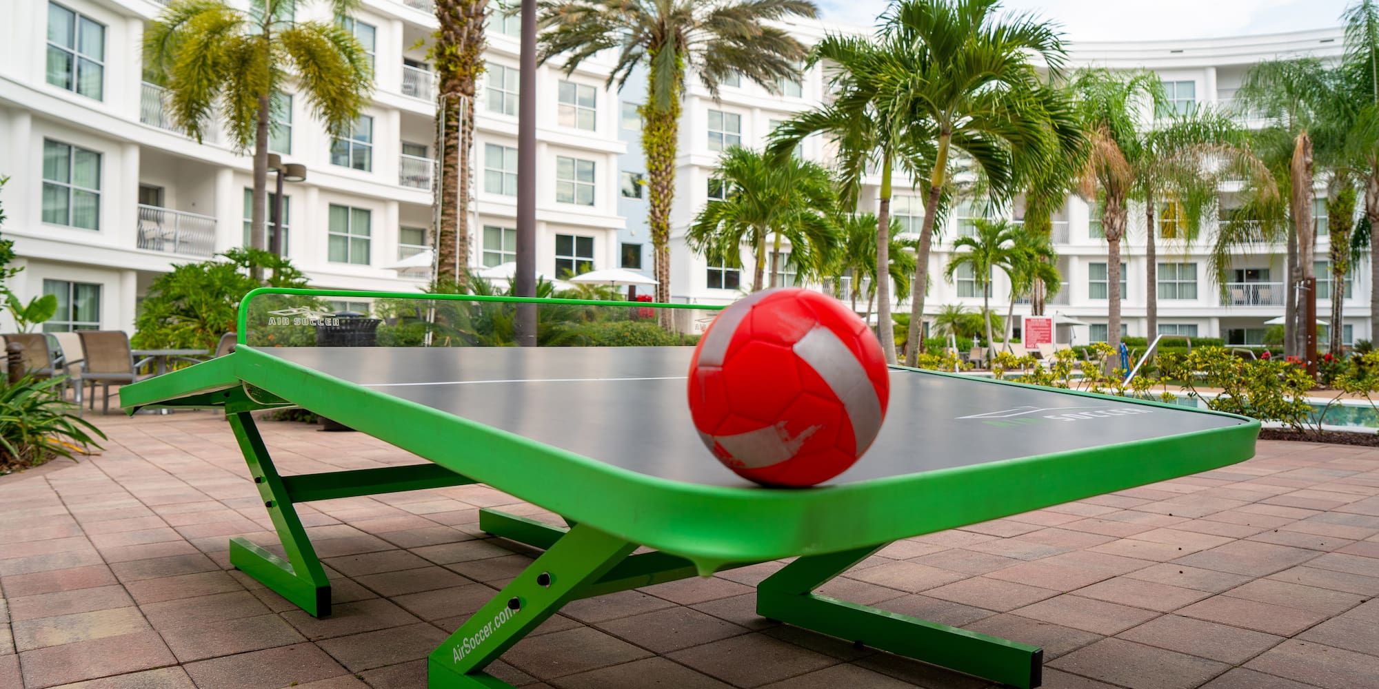 a red ball on a table