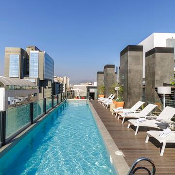 a pool on a rooftop
