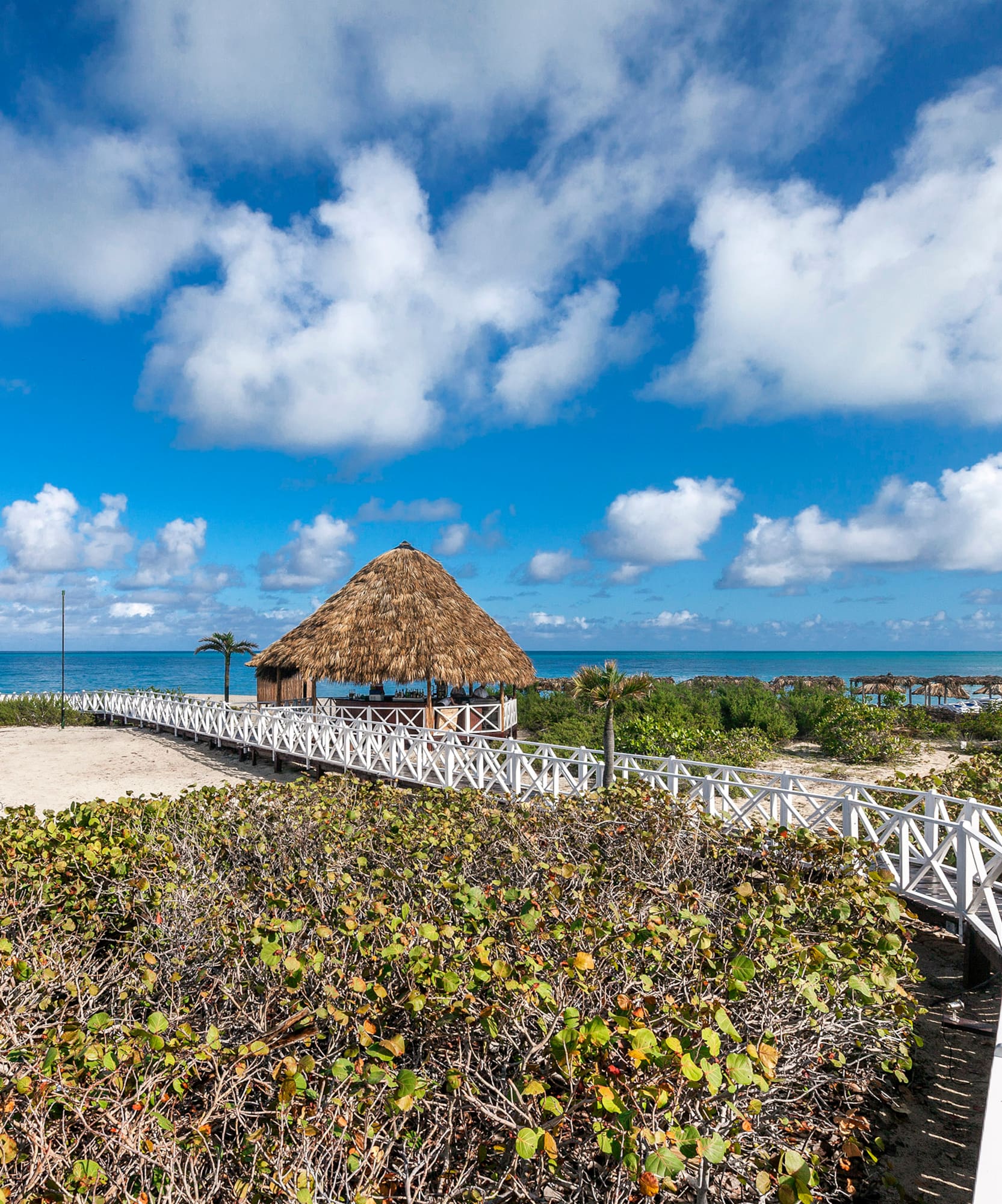 a walkway leading to a beach