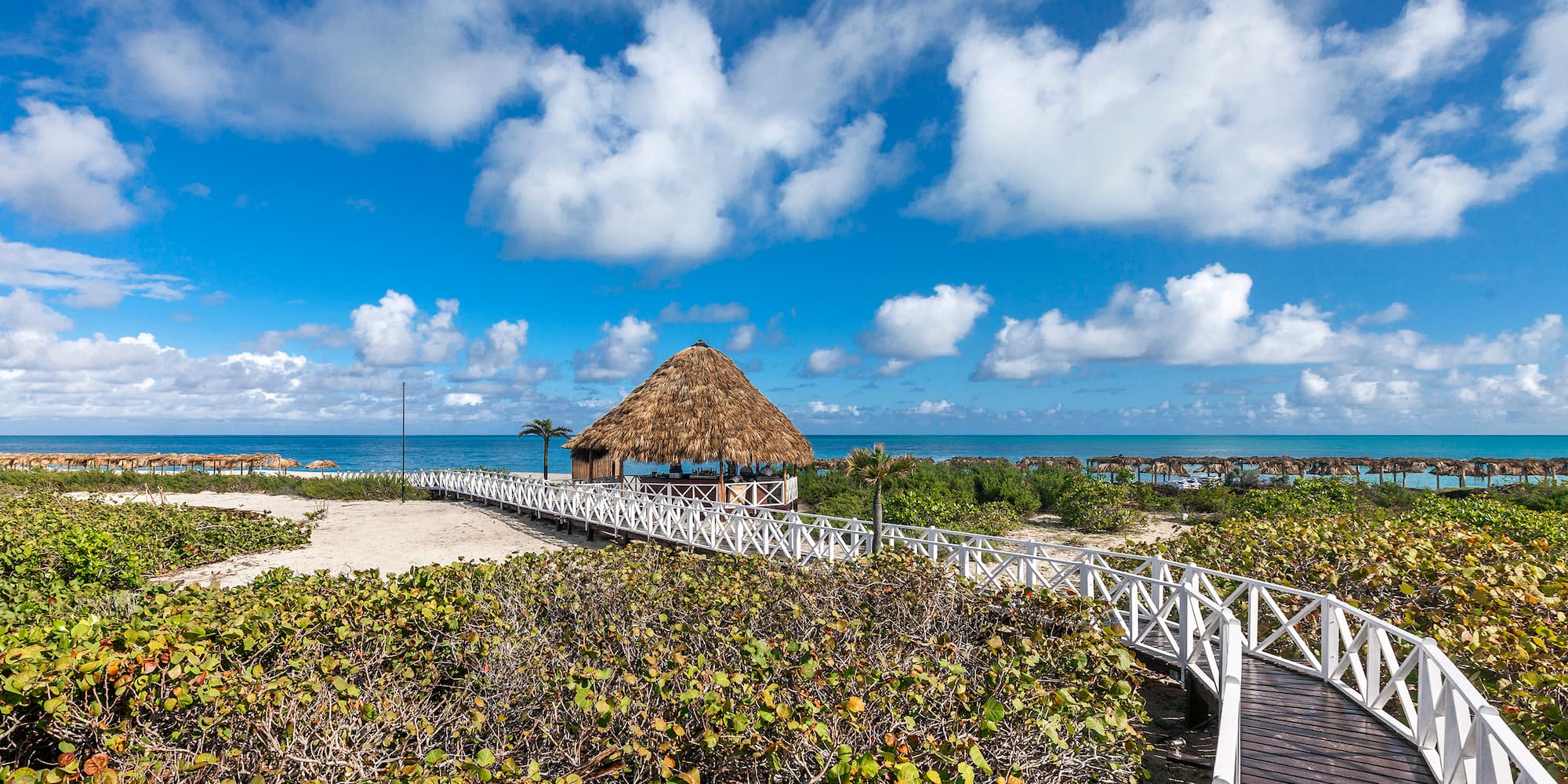 a walkway leading to a beach
