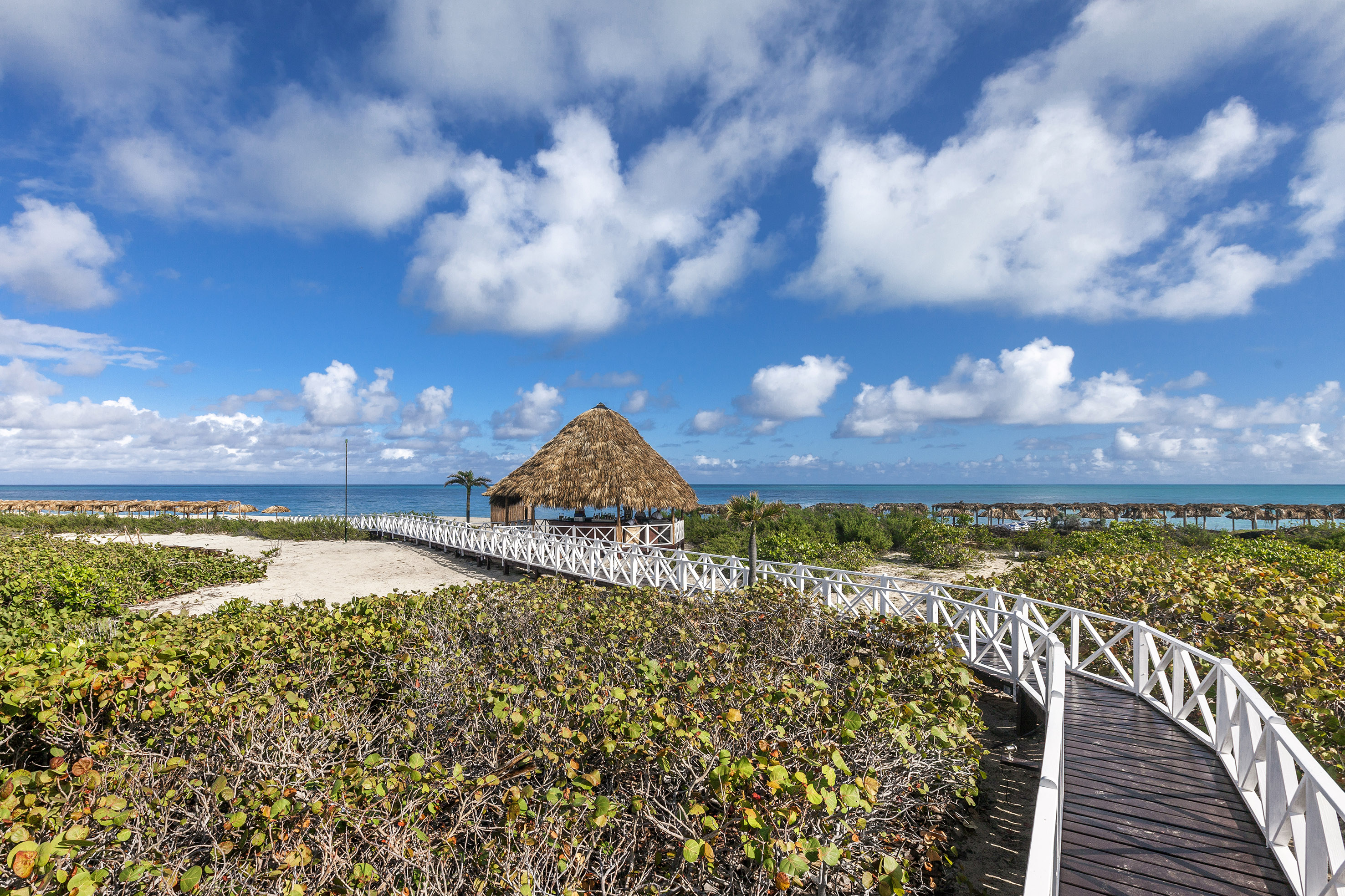 a walkway leading to a beach