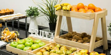 a display of fruit on a table
