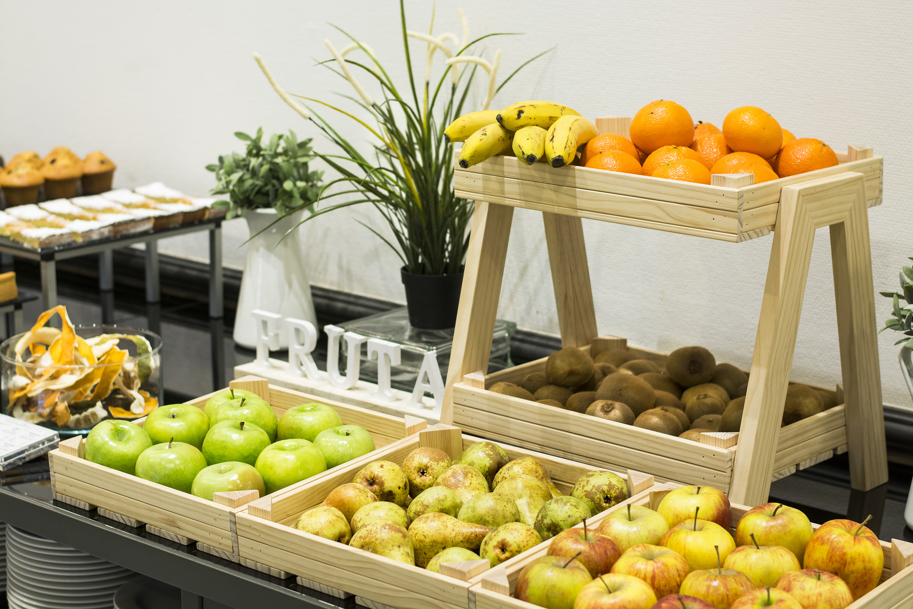 a display of fruit on a table