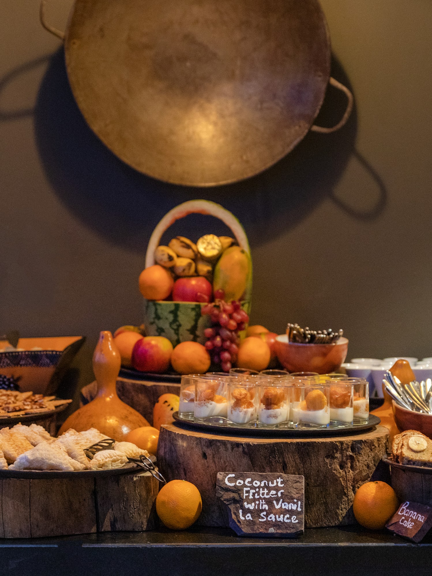 a table with food on it
