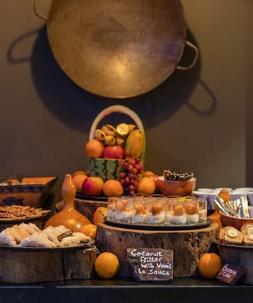 a table with food on it