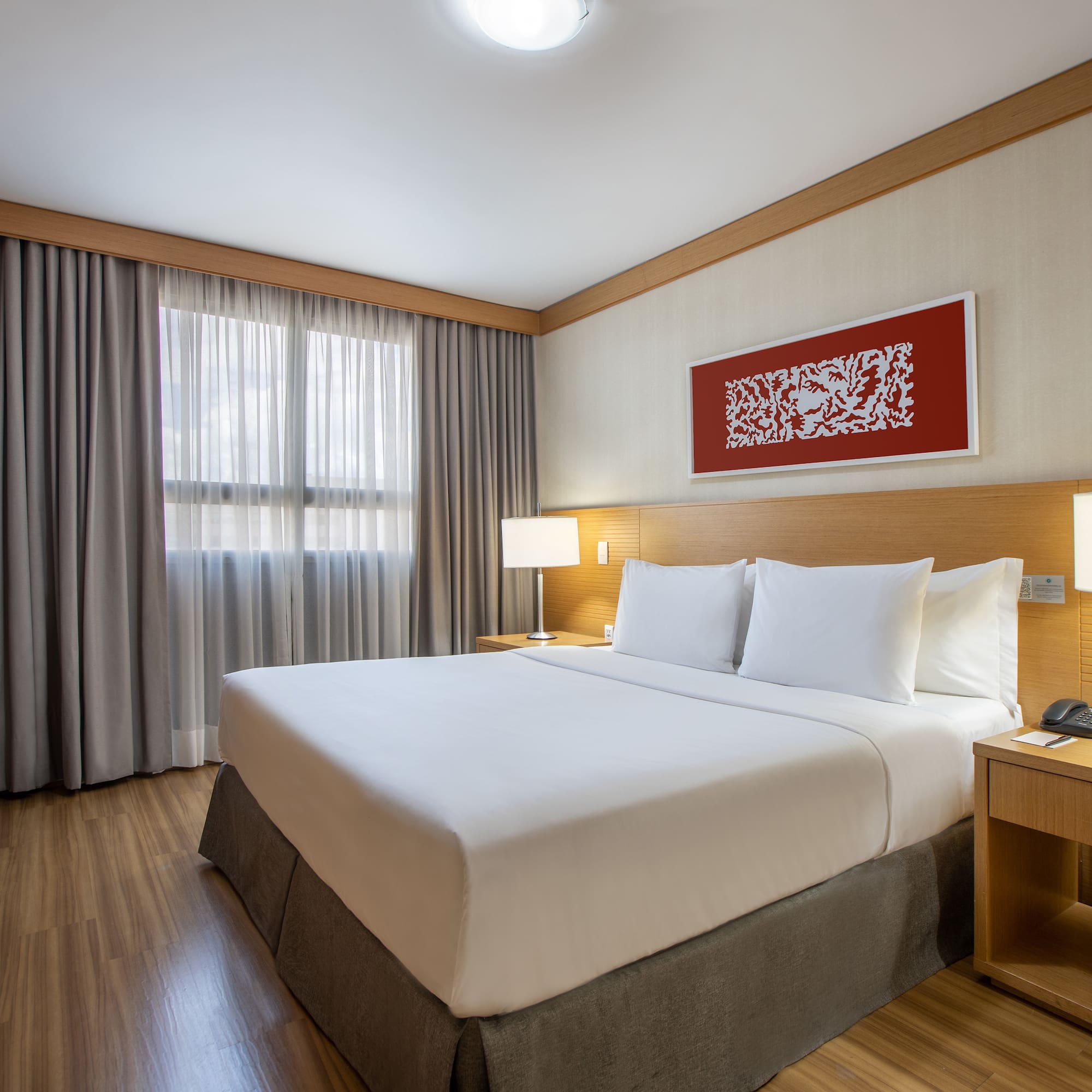 a room with a bed and a table