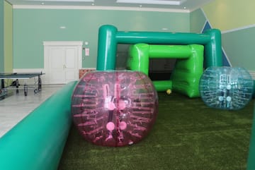 a large inflatable balls in a room