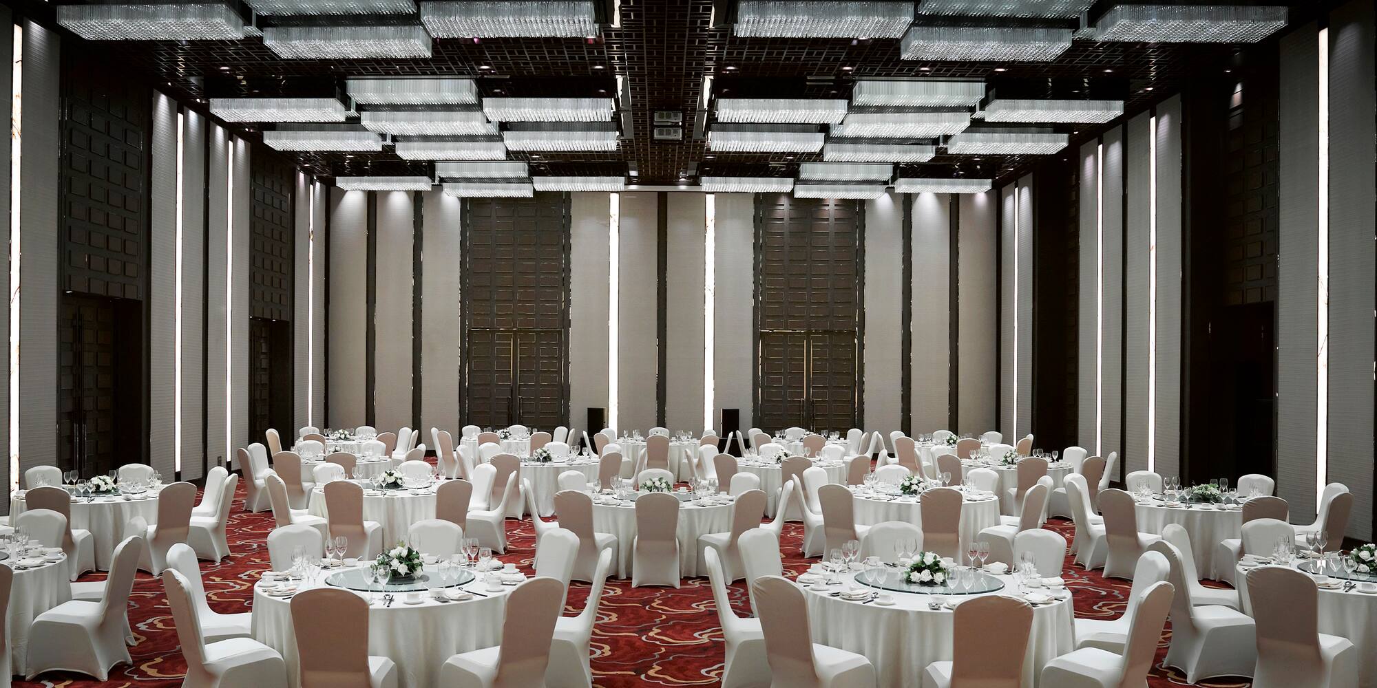 a room with tables and chairs