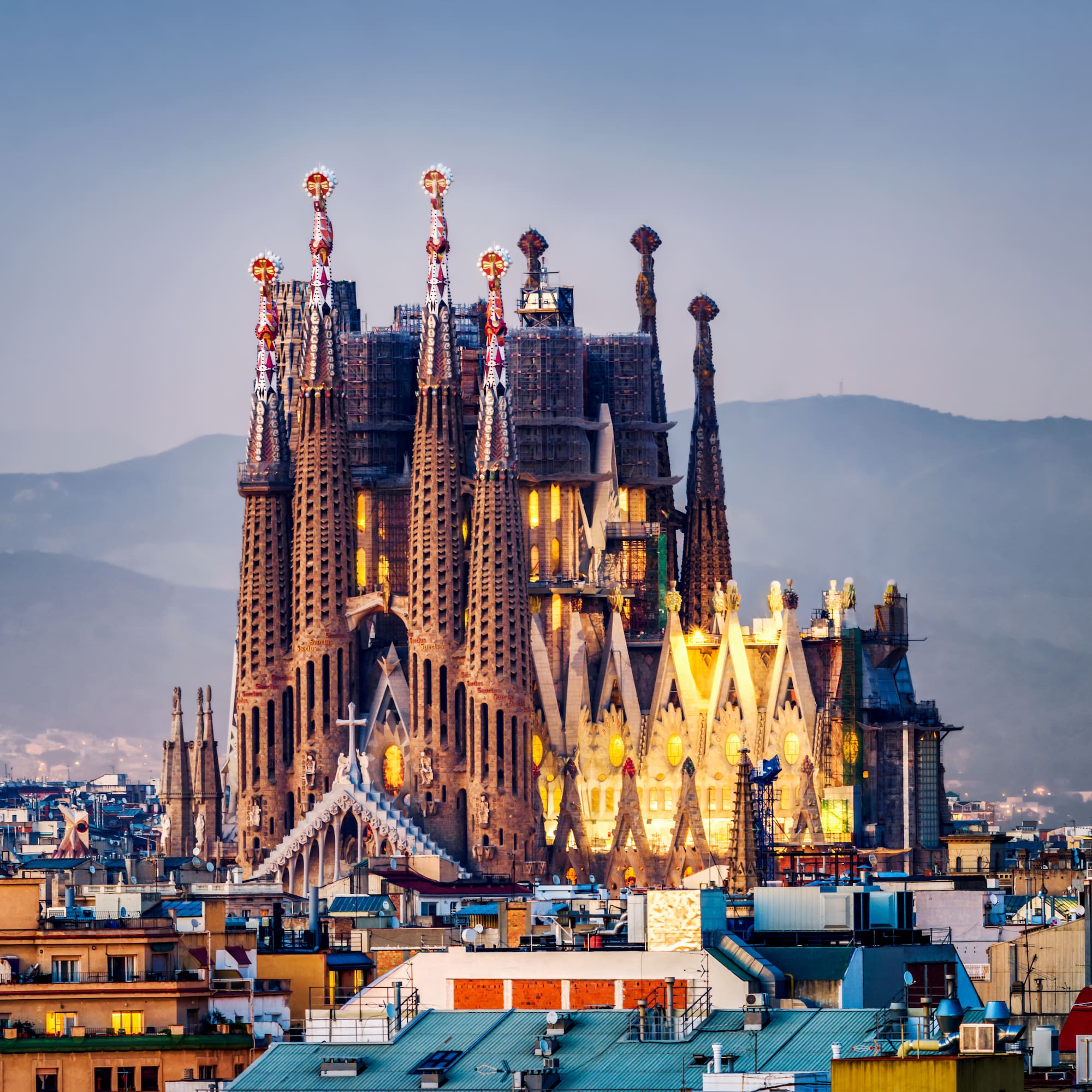a large building with many towers