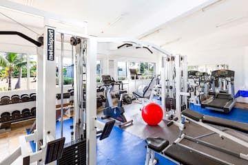a gym with exercise equipment