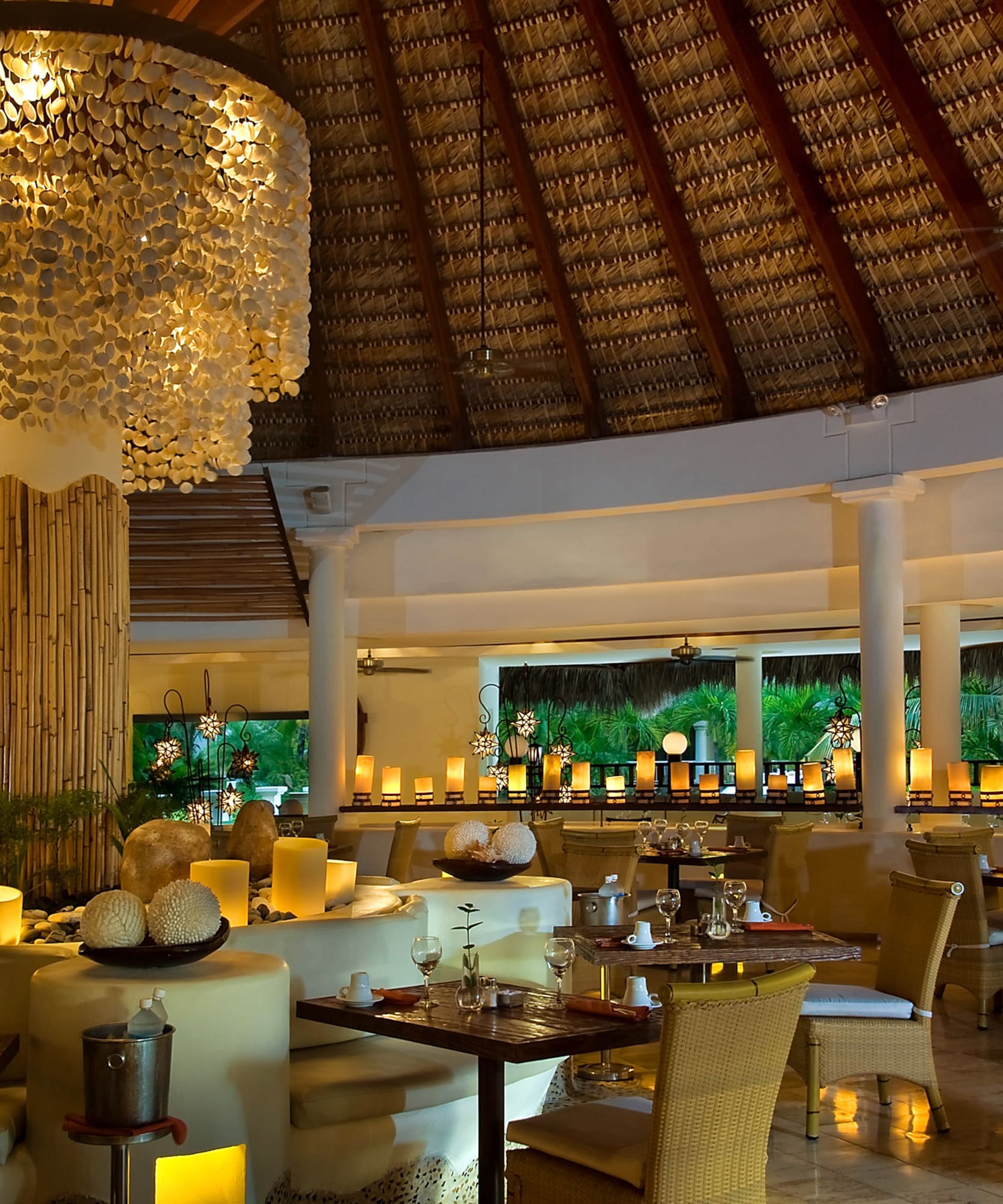 a restaurant with tables and chairs