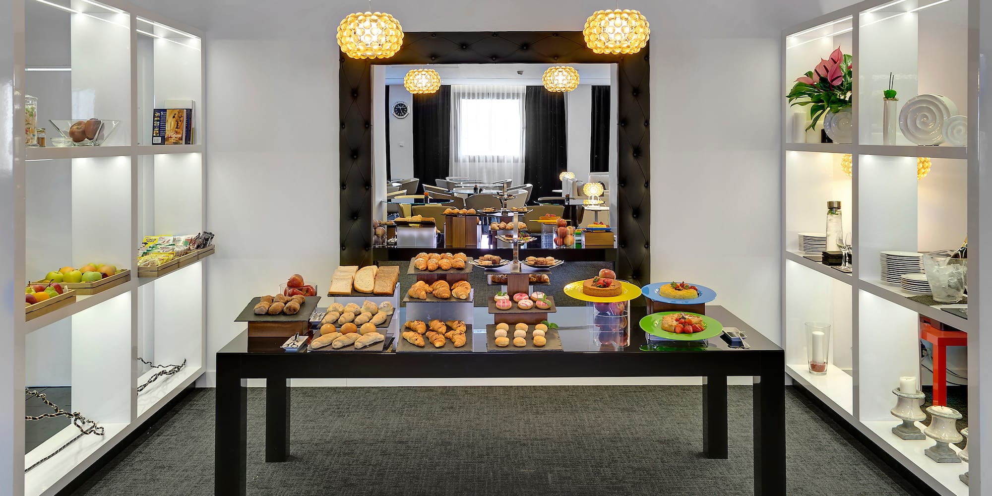 a table with food on it