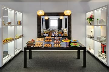 a table with food on it