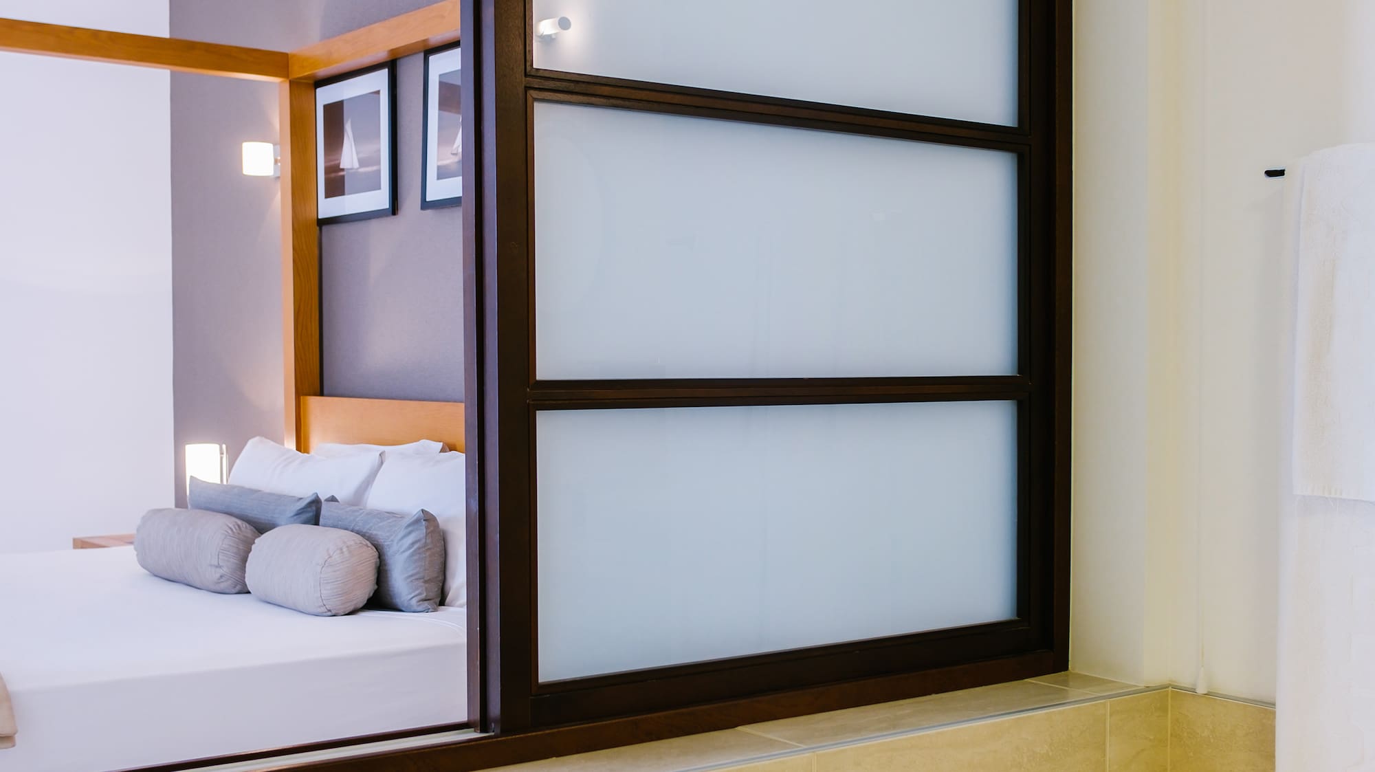 a mirror in a bathroom