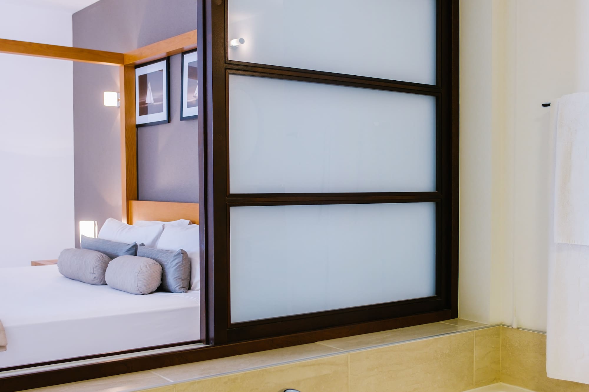 a mirror in a bathroom