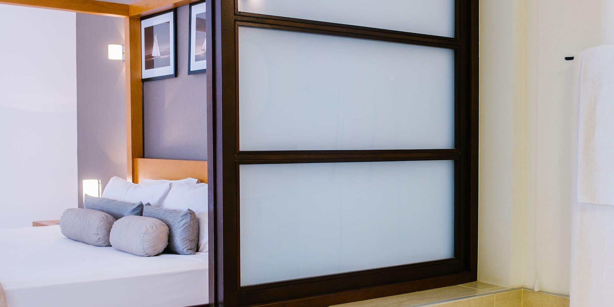 a mirror in a bathroom