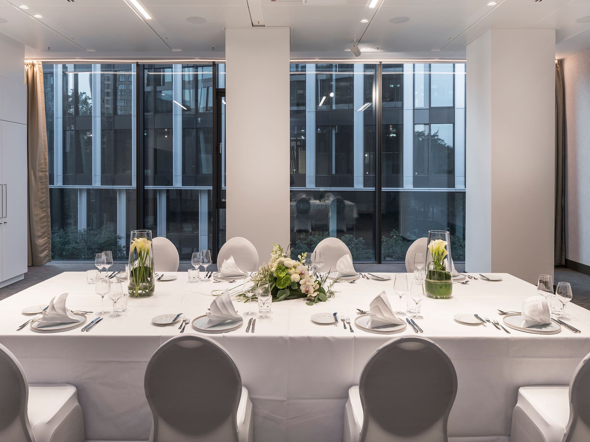 a table set for a dinner party