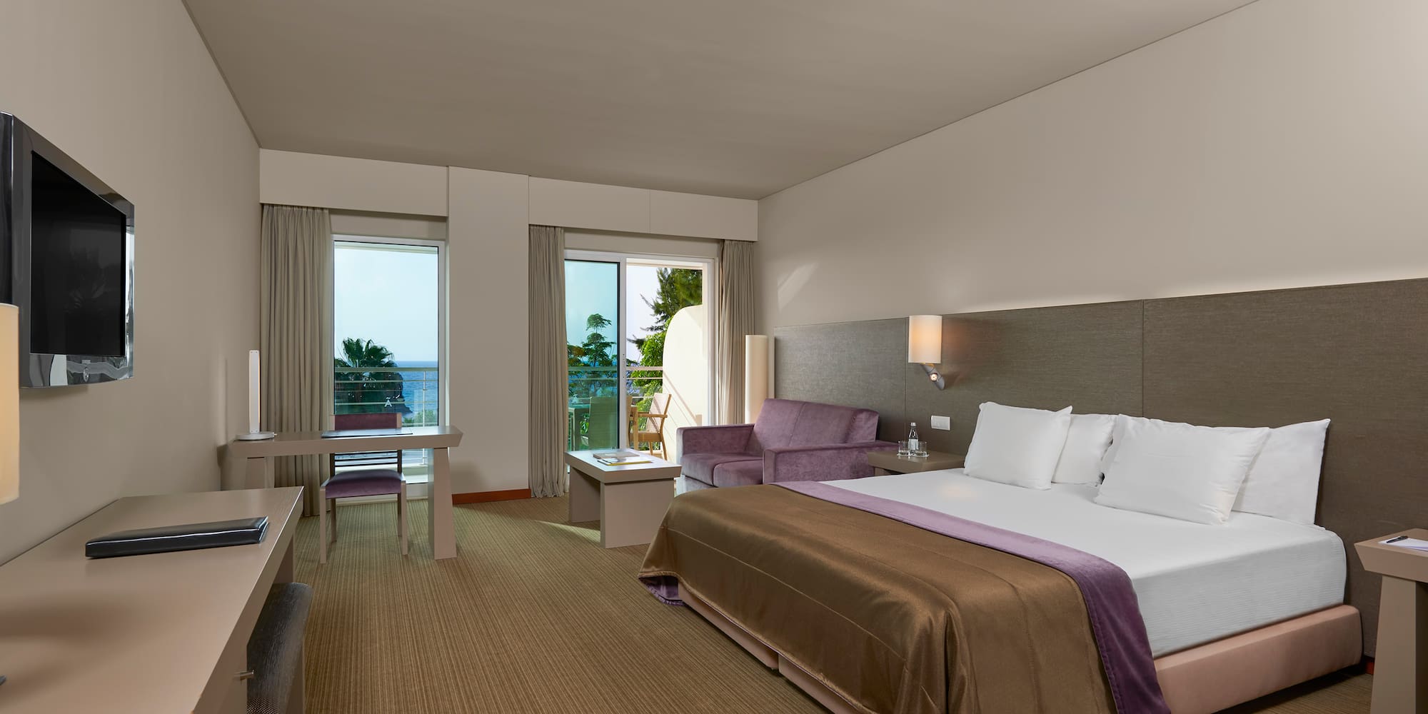 a room with a bed and a desk