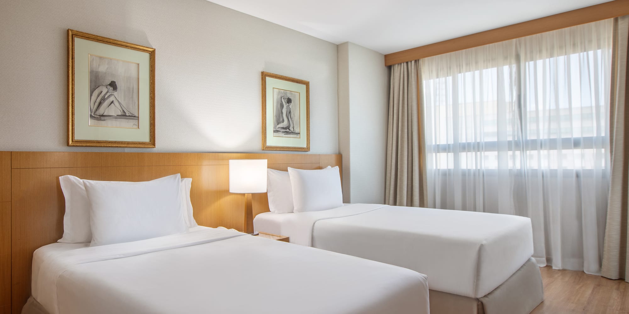 a room with two beds