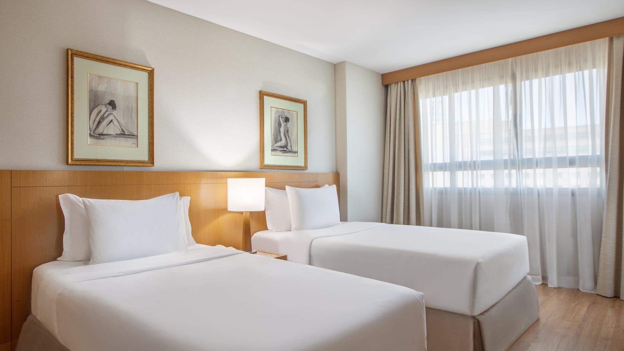 a room with two beds