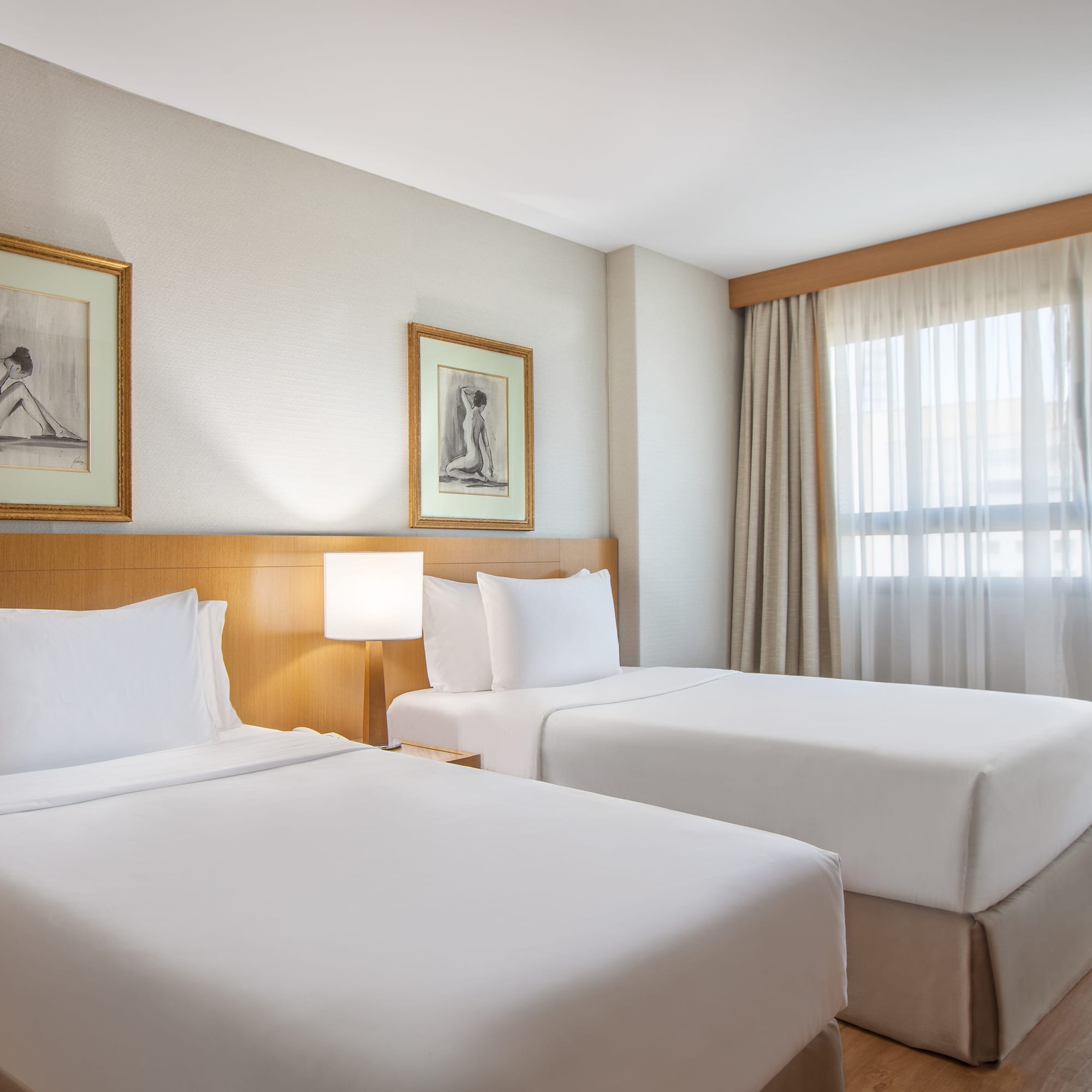 a room with two beds