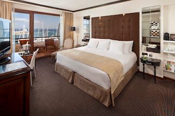 a room with a bed and a window