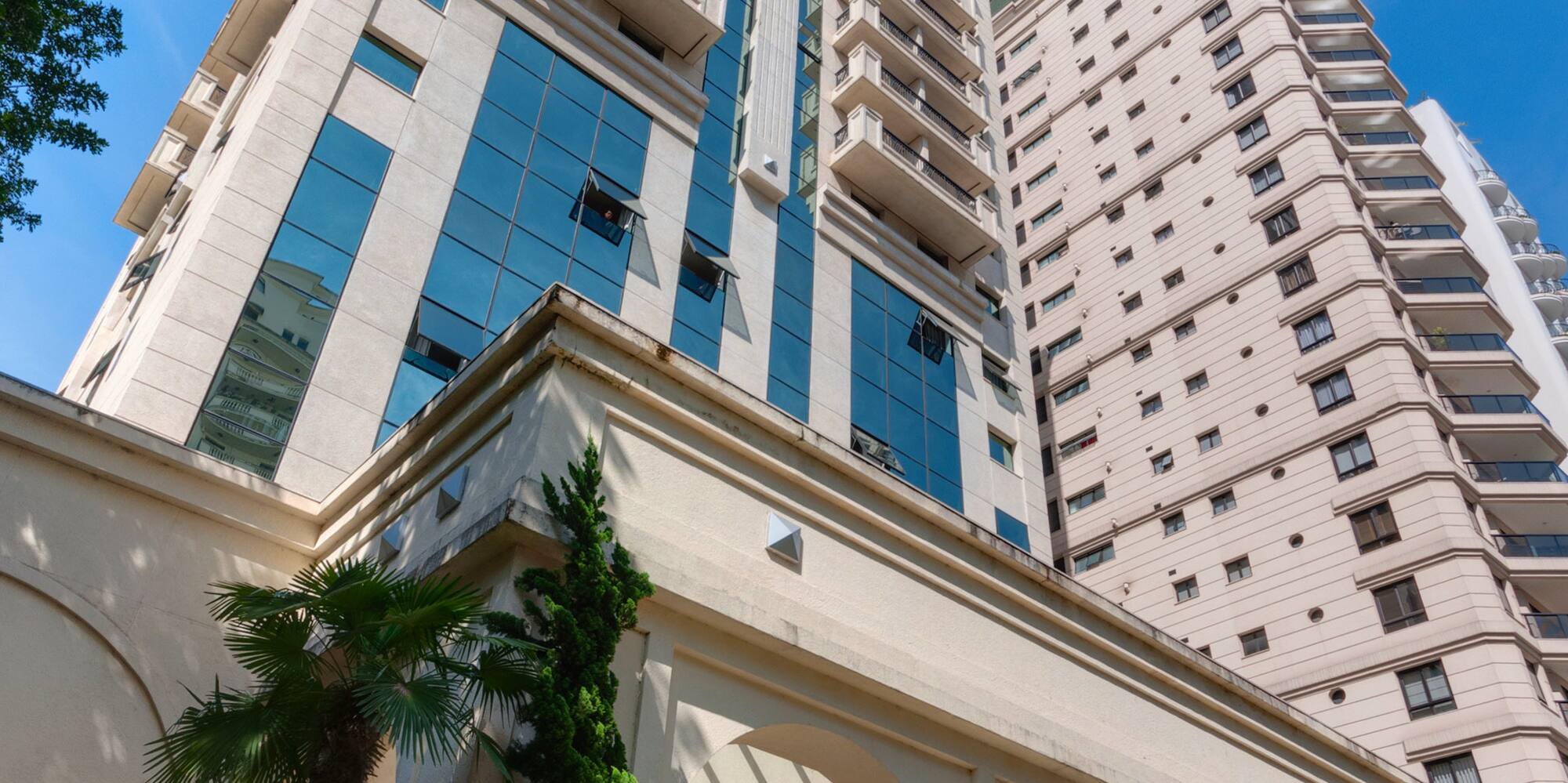 a tall building with many windows