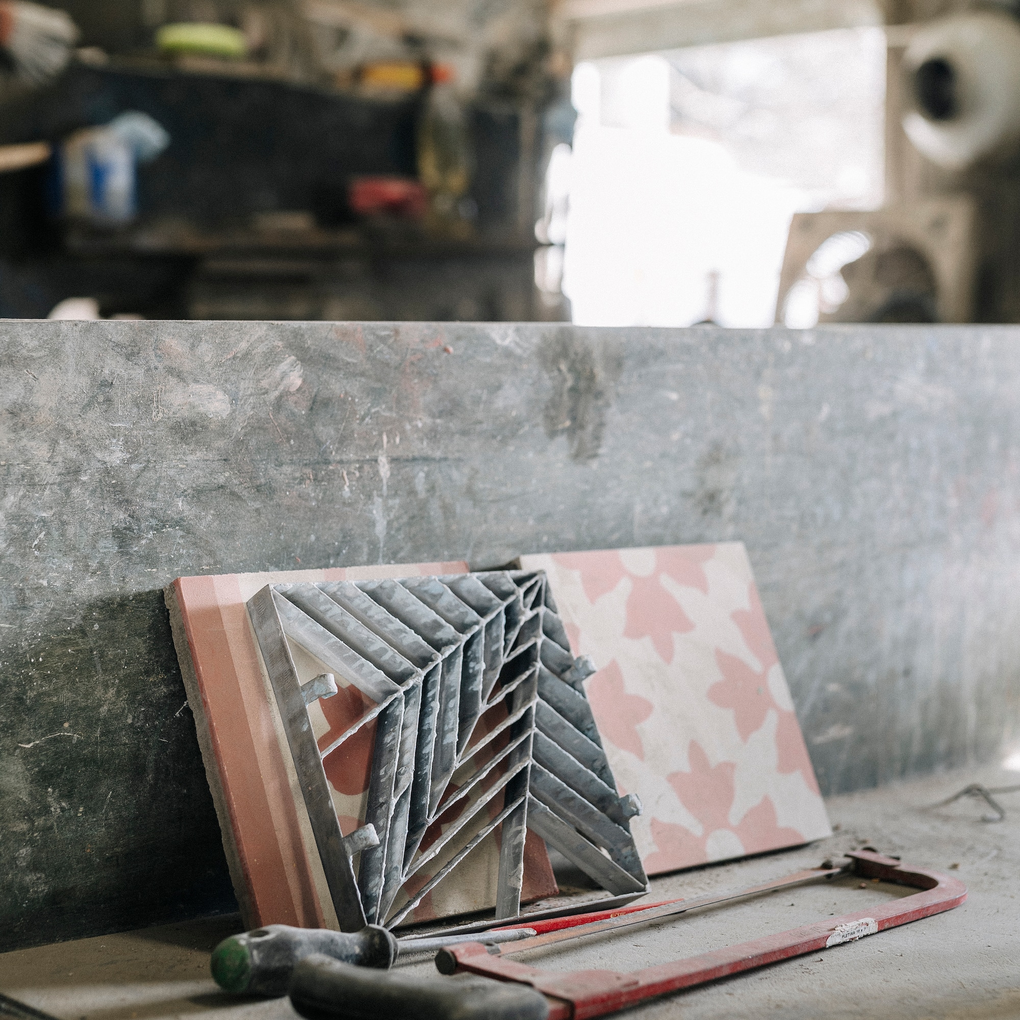 a metal pieces on a table