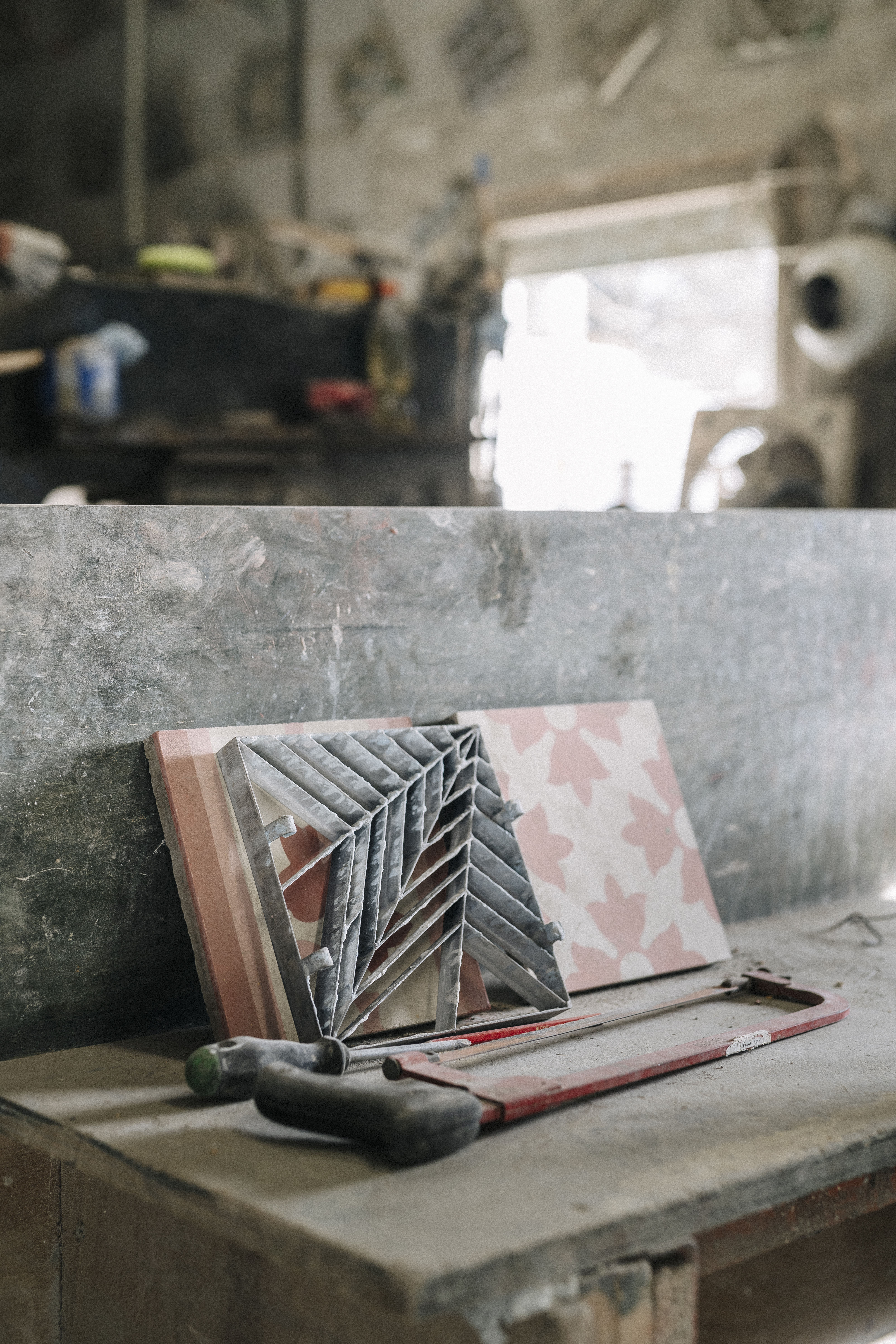 a metal pieces on a table
