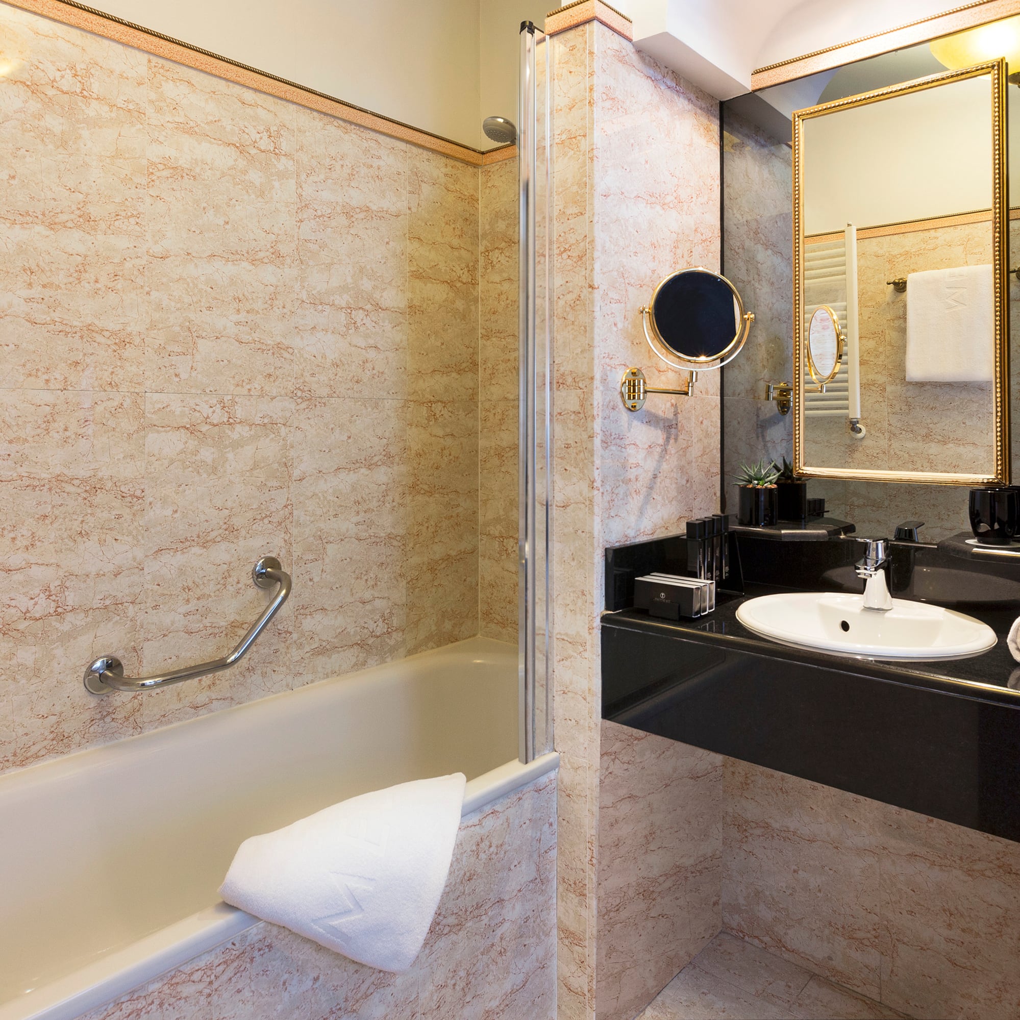 a bathroom with a sink and bathtub